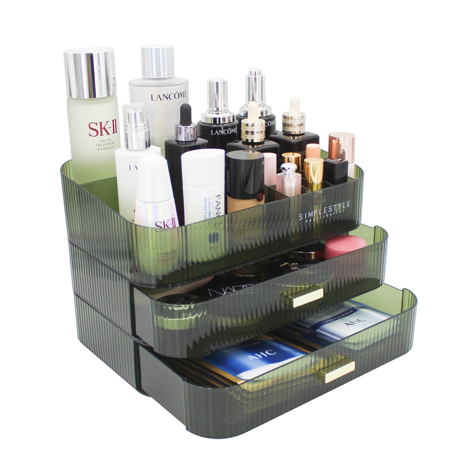 Makeup Organizer With 2 Drawers, Cosmetics Organizer For Bedroom And Bathroom Vanity Countertops, Large Capacity Cosmetic Storag
