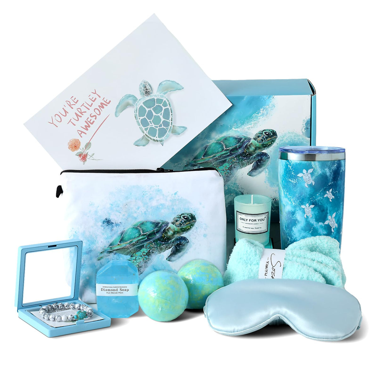 Sea Turtle Gifts for Women Gift Baskets Birthday Gifts Womens Gift Set Relaxing Spa Gift Luxury Valentines Day Christmas Gift fo