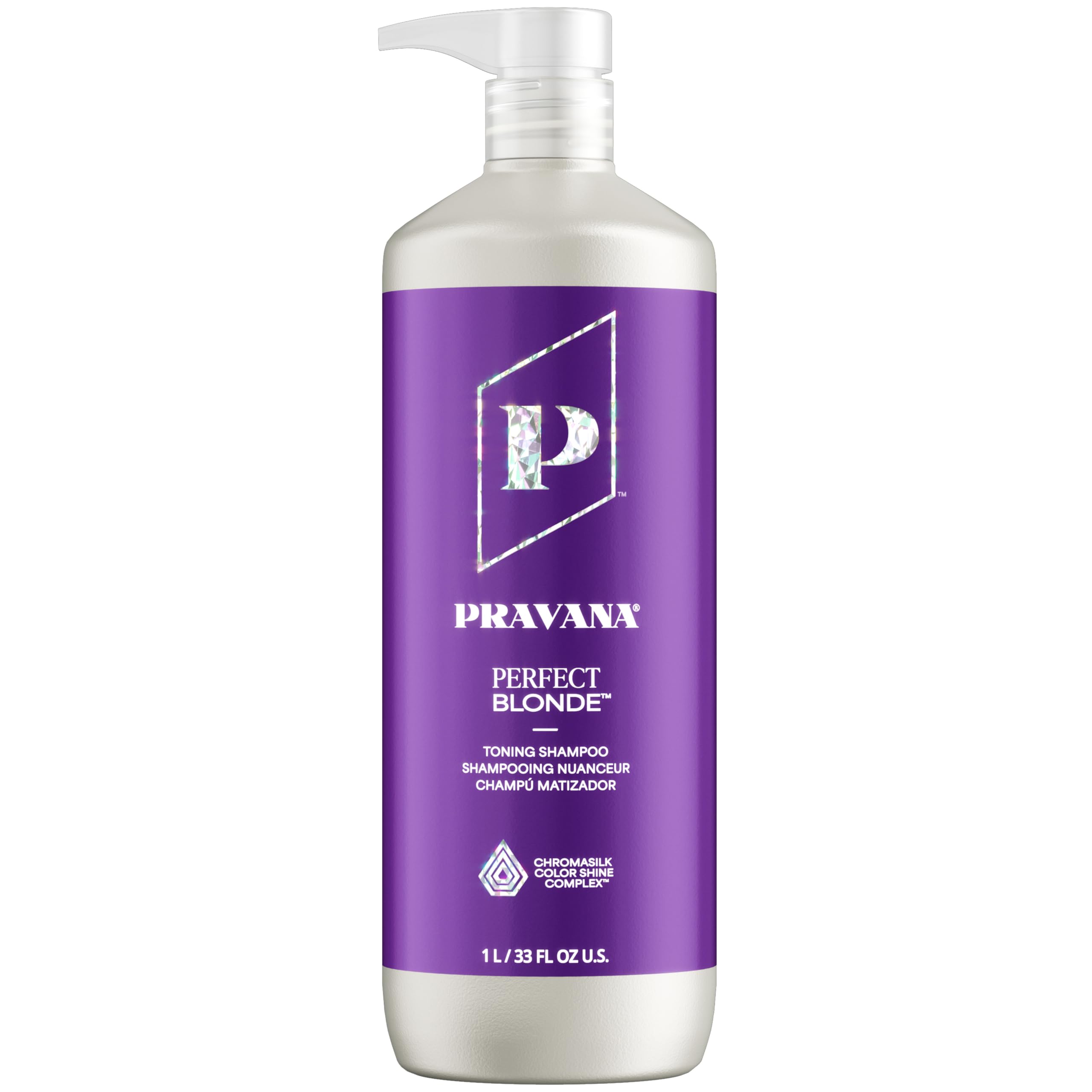 Pravana The Perfect Blonde Purple Toning Shampoo | Neutralizes Brassy, Yellow Tones | For Color-Treated Hair | Chromasilk Enhanc