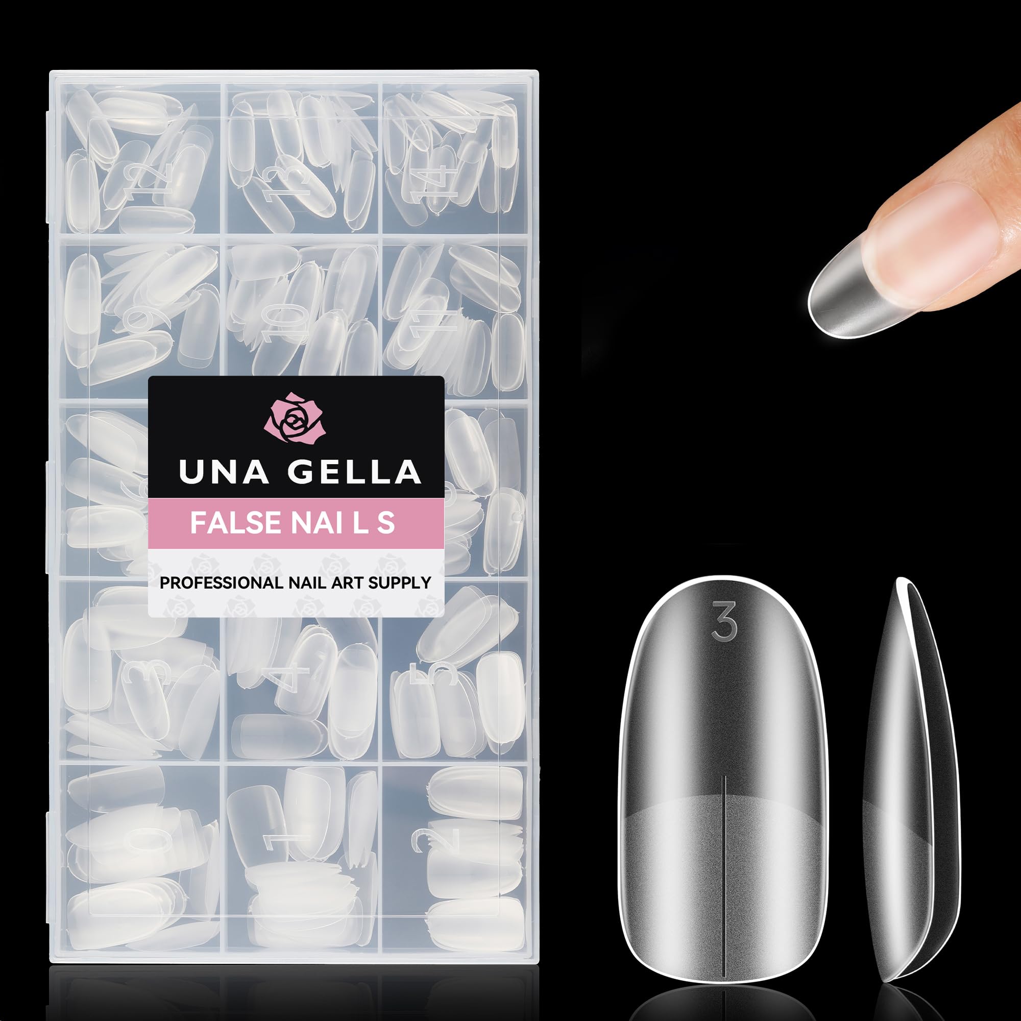 UNA GELLA Medium Oval Round Nail Tips 312Pcs Gel X Nail Tips Oval Shape Soft Gel Nail Tips Full Matte Surface No Need to File Cl