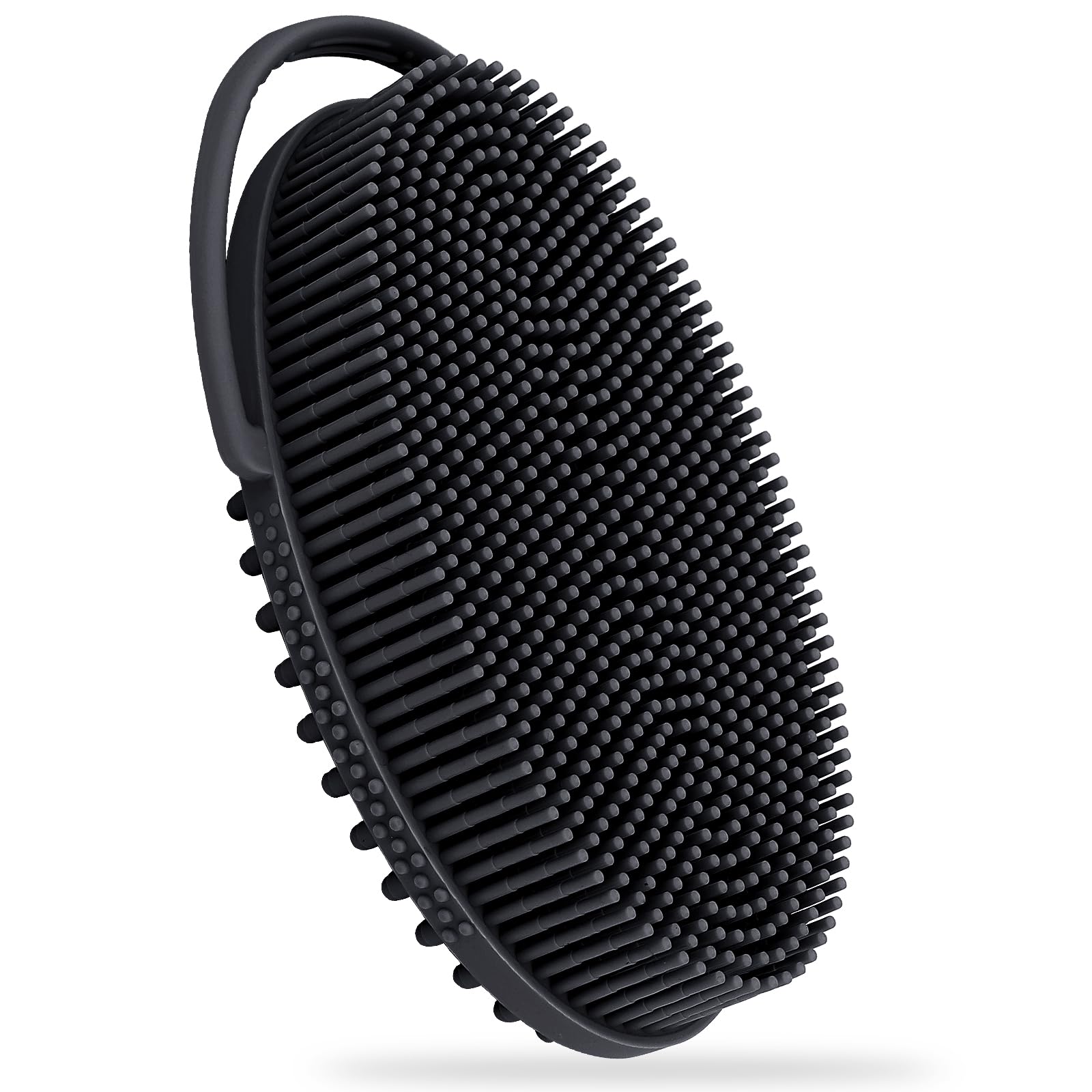 Freatech Silicone Body Scrubber With Loop Handle, Gentle Exfoliating Body Cleansing Brush For Use In The Shower Or Bath, More Hy