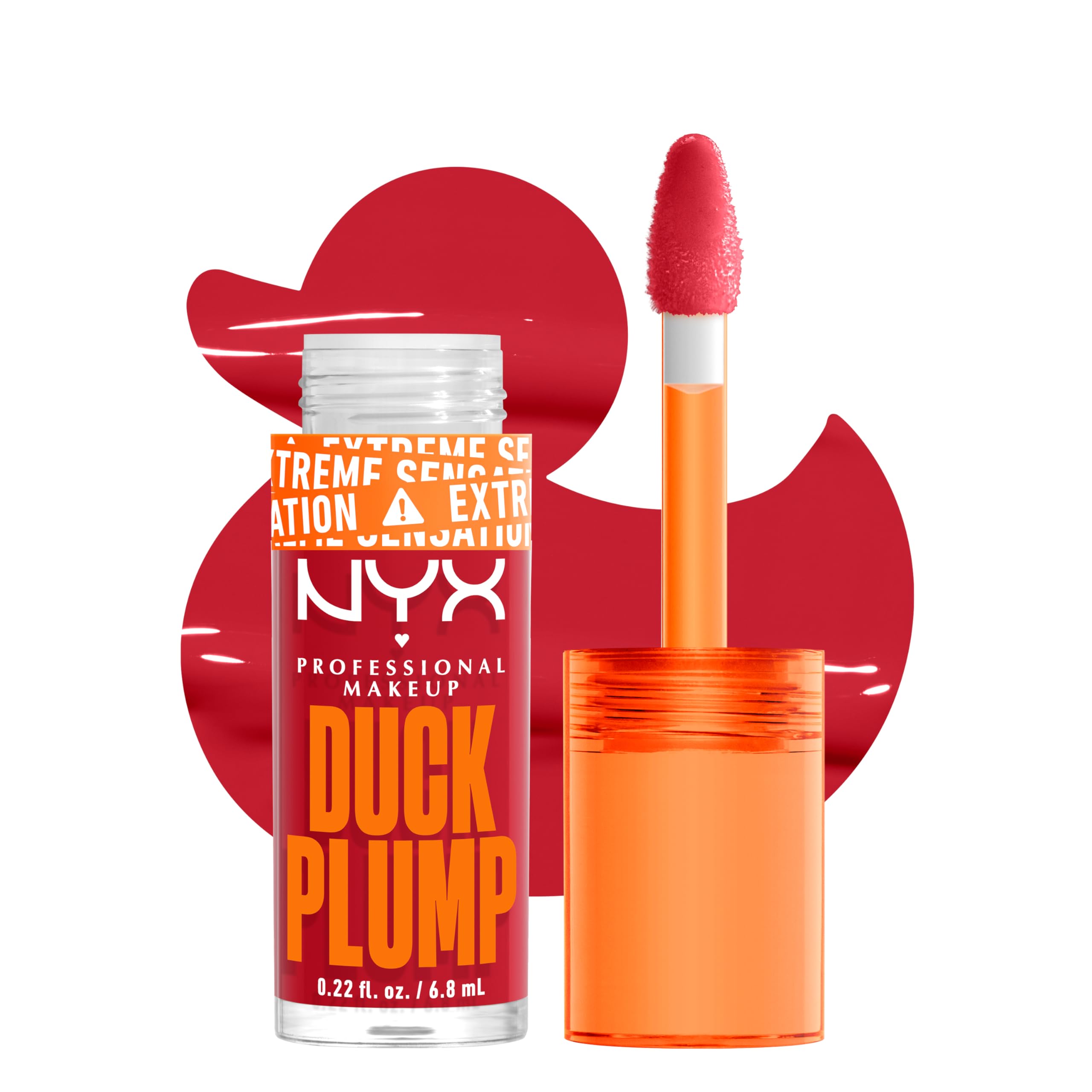 NYX PROFESSIONAL MAKEUP Duck Plump High Pigment Plumping Lip Gloss with Spicy Ginger, Vegan Lip Makeup - Cherry Spice (Transpare