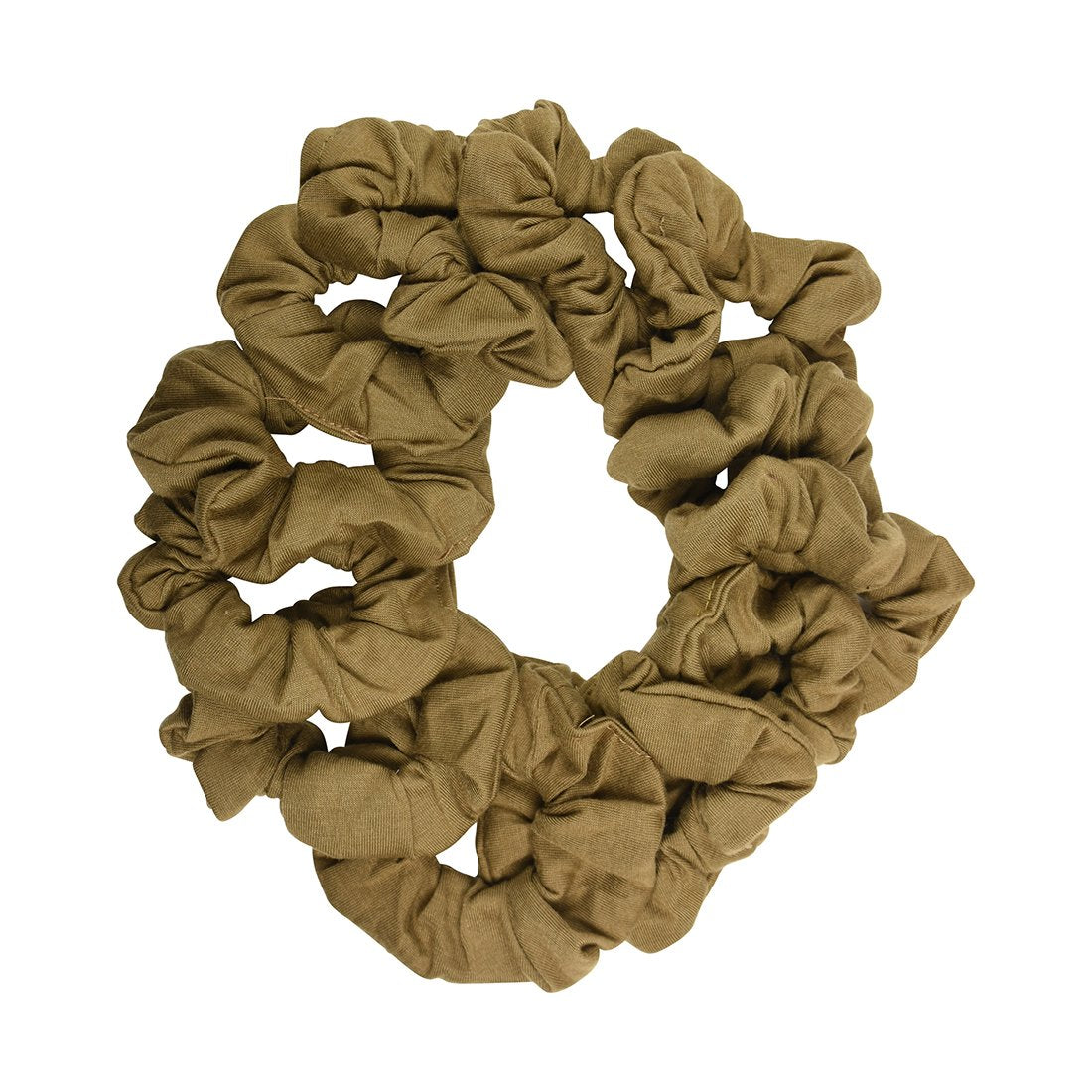 12 Pack Solid Hair Ties Scrunchies (Tan)