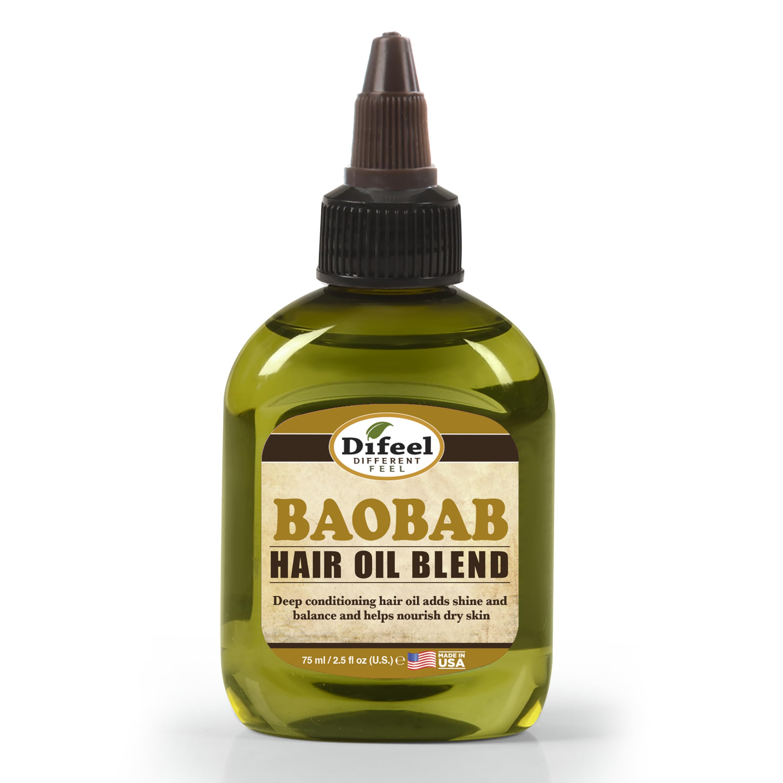 Difeel Baobab Hair Oil Blend  Travel Size 2.5 oz. (PACK OF 6)  Moisturizing Treatment for Dry Hair & Scalp, Lightweight Formul