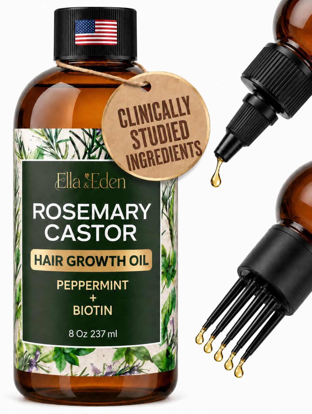 Ella & Eden Rosemary Oil For Hair Growth With Castor, Peppermint, Biotin