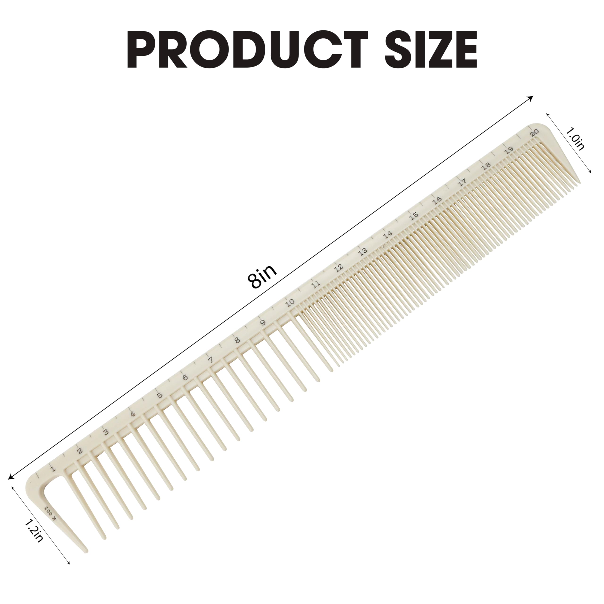 4Pcs Hair Cutting Combs With Ruler Measurements, Peines De Corte Con Medida Tool, Small, Tapered, Portable & Anti-Static Long Me