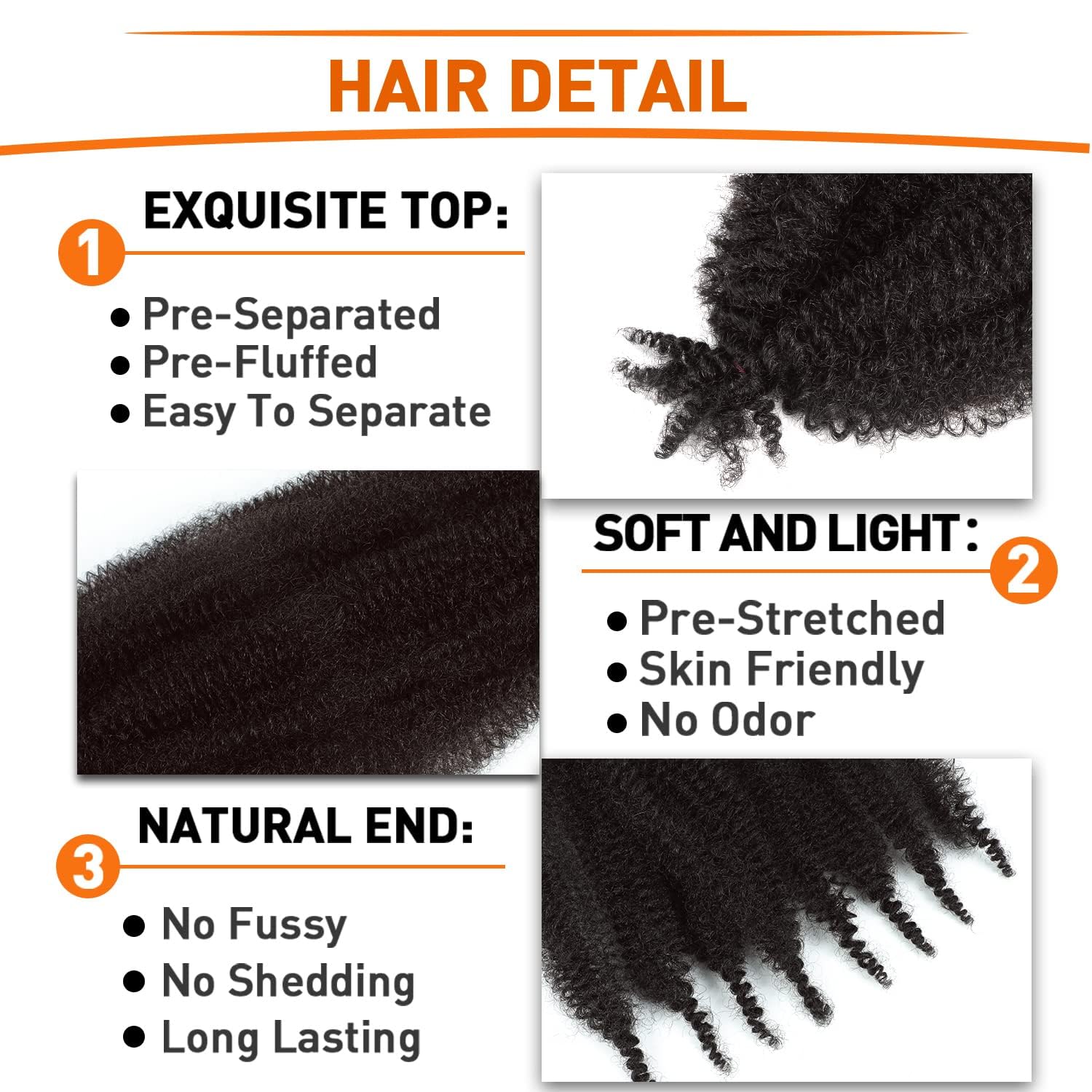 Springy Afro Twist Hair 8 Inch 3 Packs Pre Fluffed Marley Twist Braiding Hair For Black Women (8 Inch 4#)