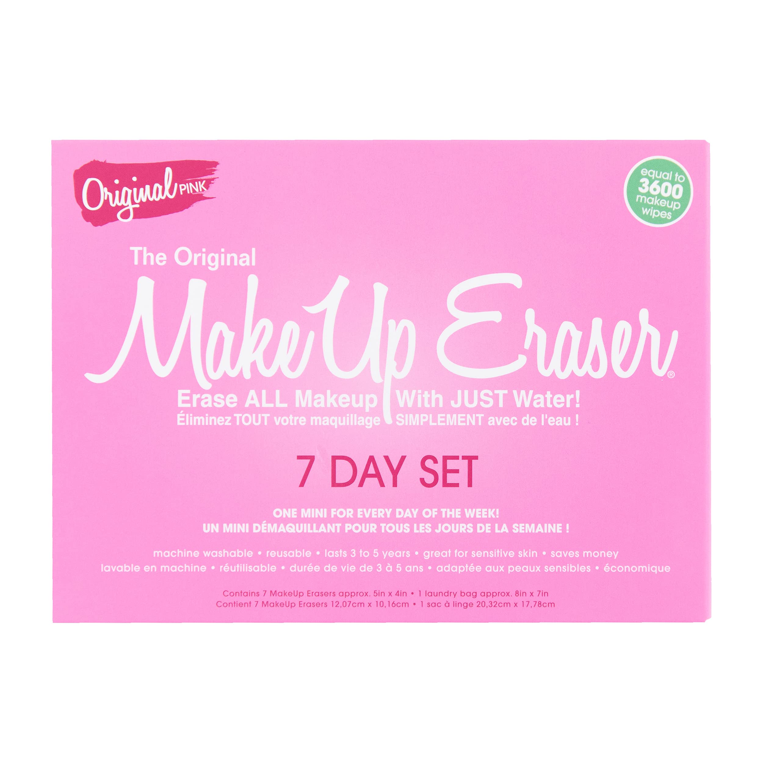 Makeup Eraser, 7-Day Set, Erase All Makeup With Just Water, Including Waterproof Mascara, Eyeliner, Foundation, Lipstick, And Mo