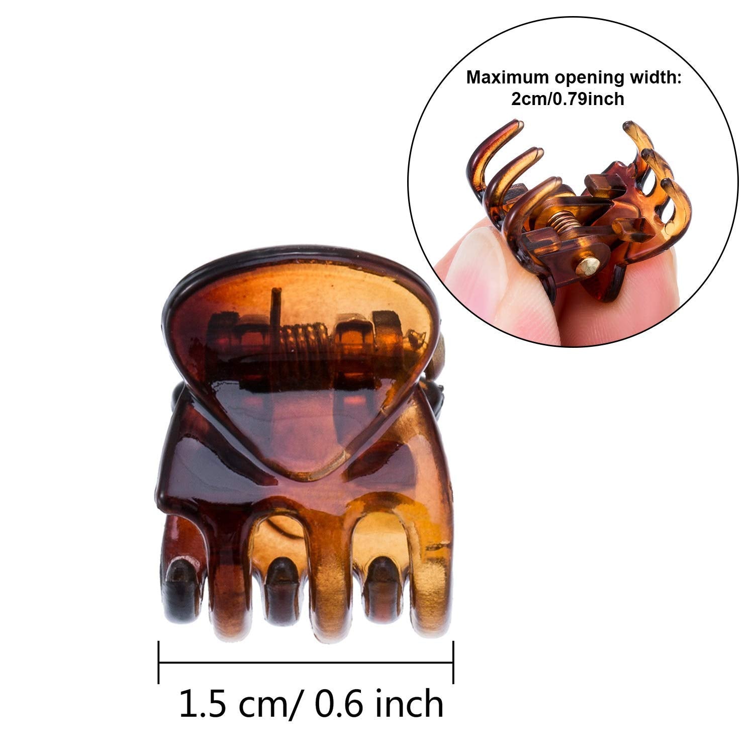 24 Pcs Small Mini Hair Clips Tiny Hair Claws Pins Clamps Plastic For Women Hair (Brown)