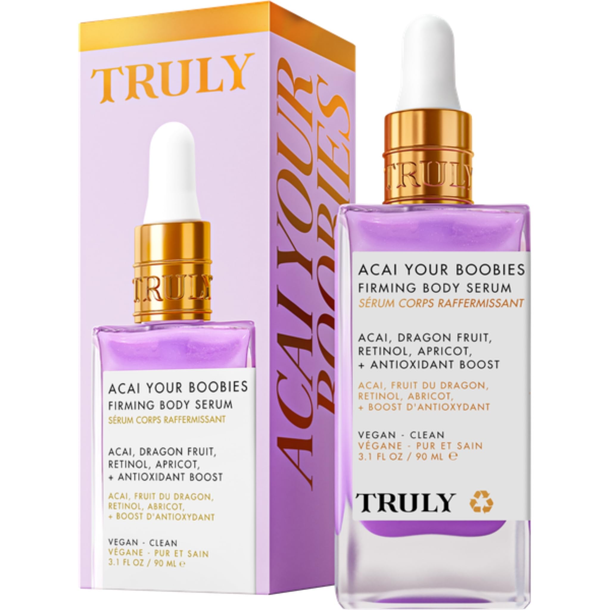 Truly Beauty Acai Your Boobies Serum - Serum that helps enhance Breast - Skin Elasticity with Bust Firming Natural Essential Oil