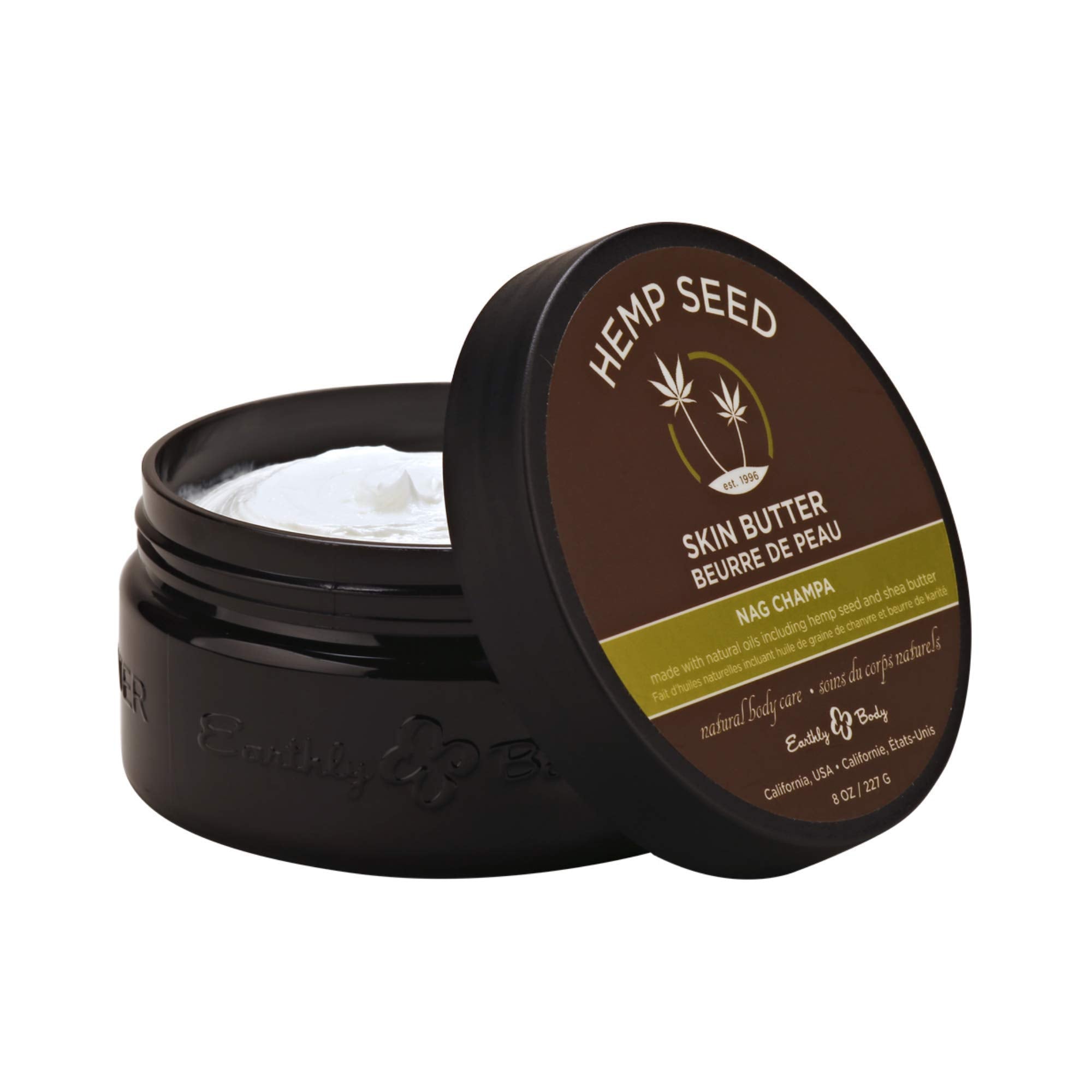 Hemp Seed Skin Butter, Nag Champa - 8 oz. - Total Body Moisturizer - Hemp Seed Oil, Jojoba Oil, Shea Butter - Vegan & Cruelty Fr