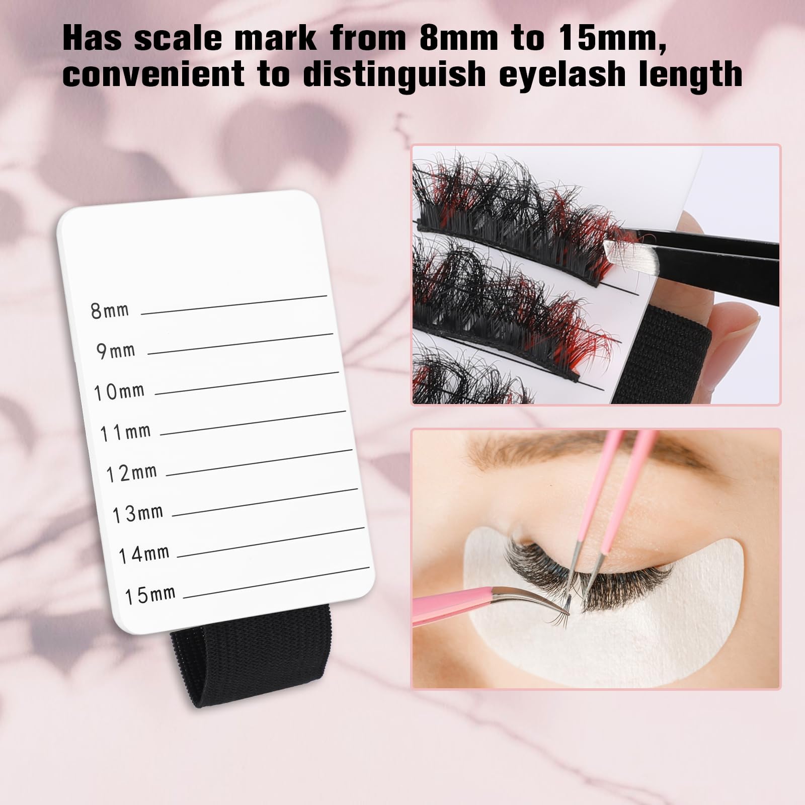 False Lash Tray, 4 Pack Lash Holder Lash Tiles for Lash Extension Supplies Eyelash Extension Hand Pallet with Adjustable Wrist S