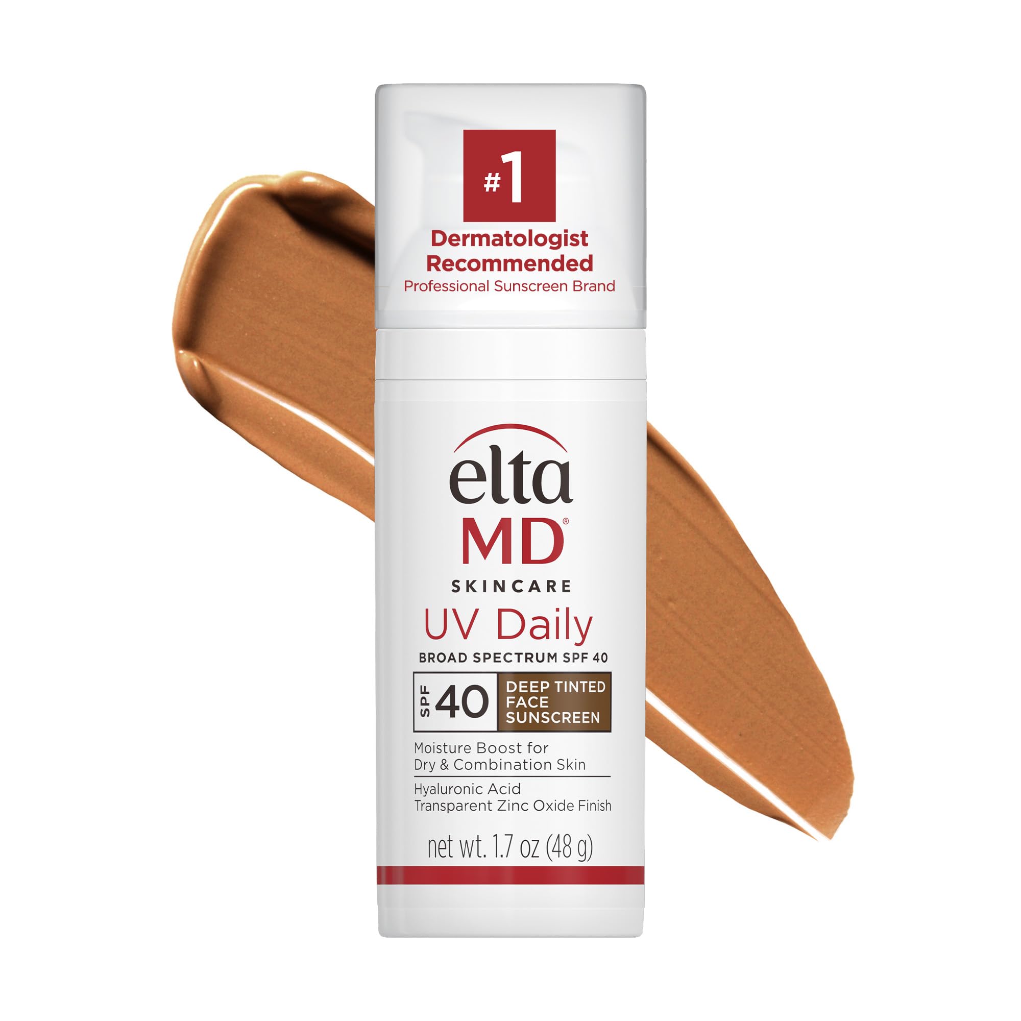 Eltamd Uv Daily Spf 40 Deep Tint Face Sunscreen Moisturizer, Tinted Moisturizer For Face With Spf, Great For Dry, Combination, A
