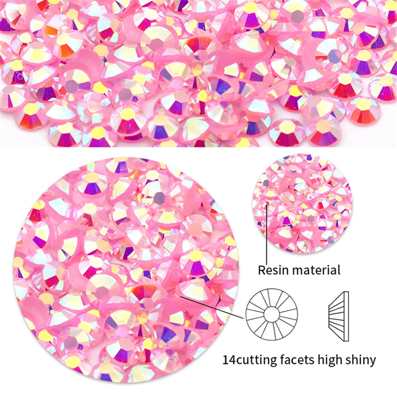 4500 Pcs SS12 3mm AB Flatback Rhinestones for Nails Art Crafts Glitter Round Shine Gems Crystals DIY Clothes Shoes (Light RoseRe