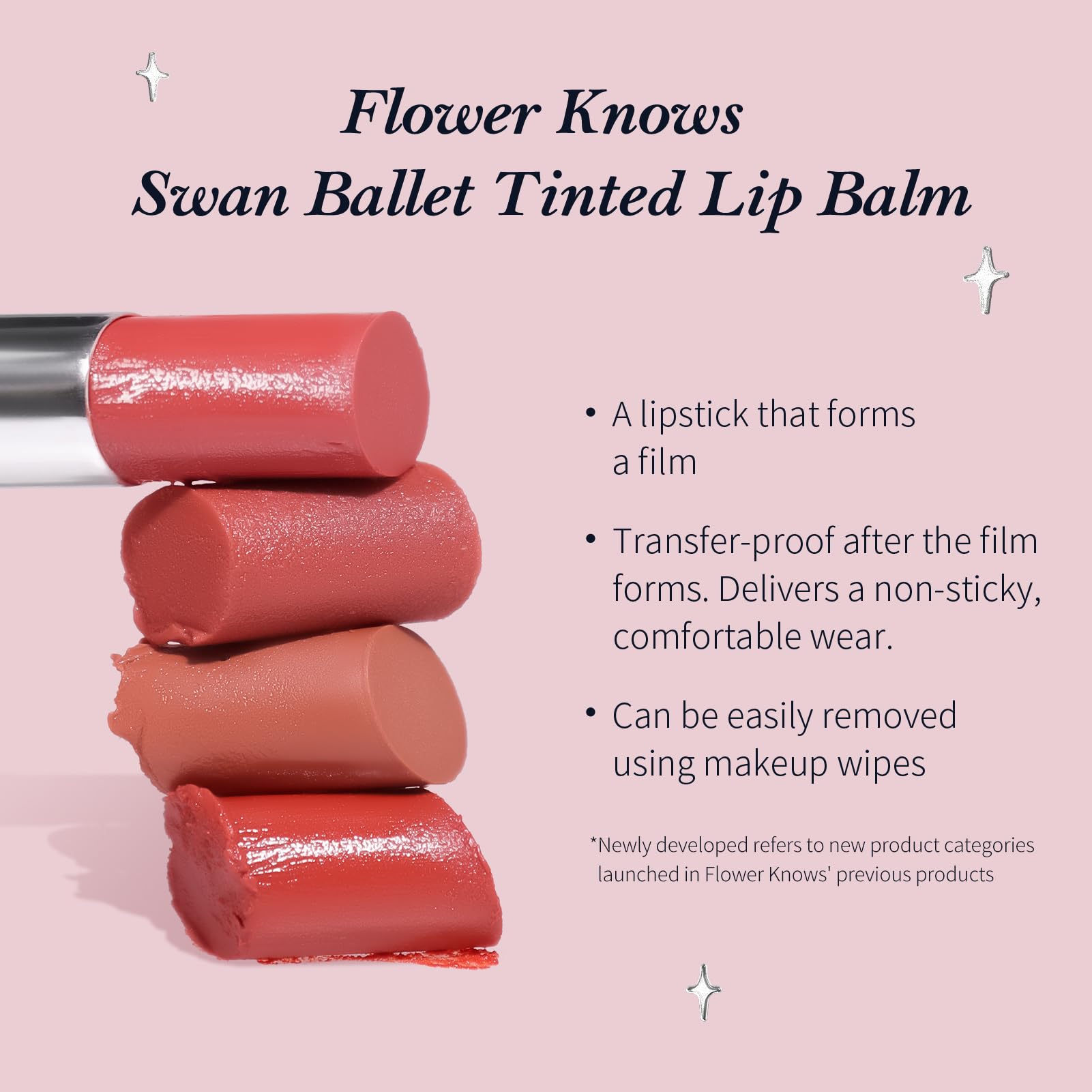 Flower Knows Swan Ballet Shine Solid Lip Gloss Stick-Moisturizing Tinted Lip Balm-Hydrating Lip Gloss In Balm-Long Lasting Lip M