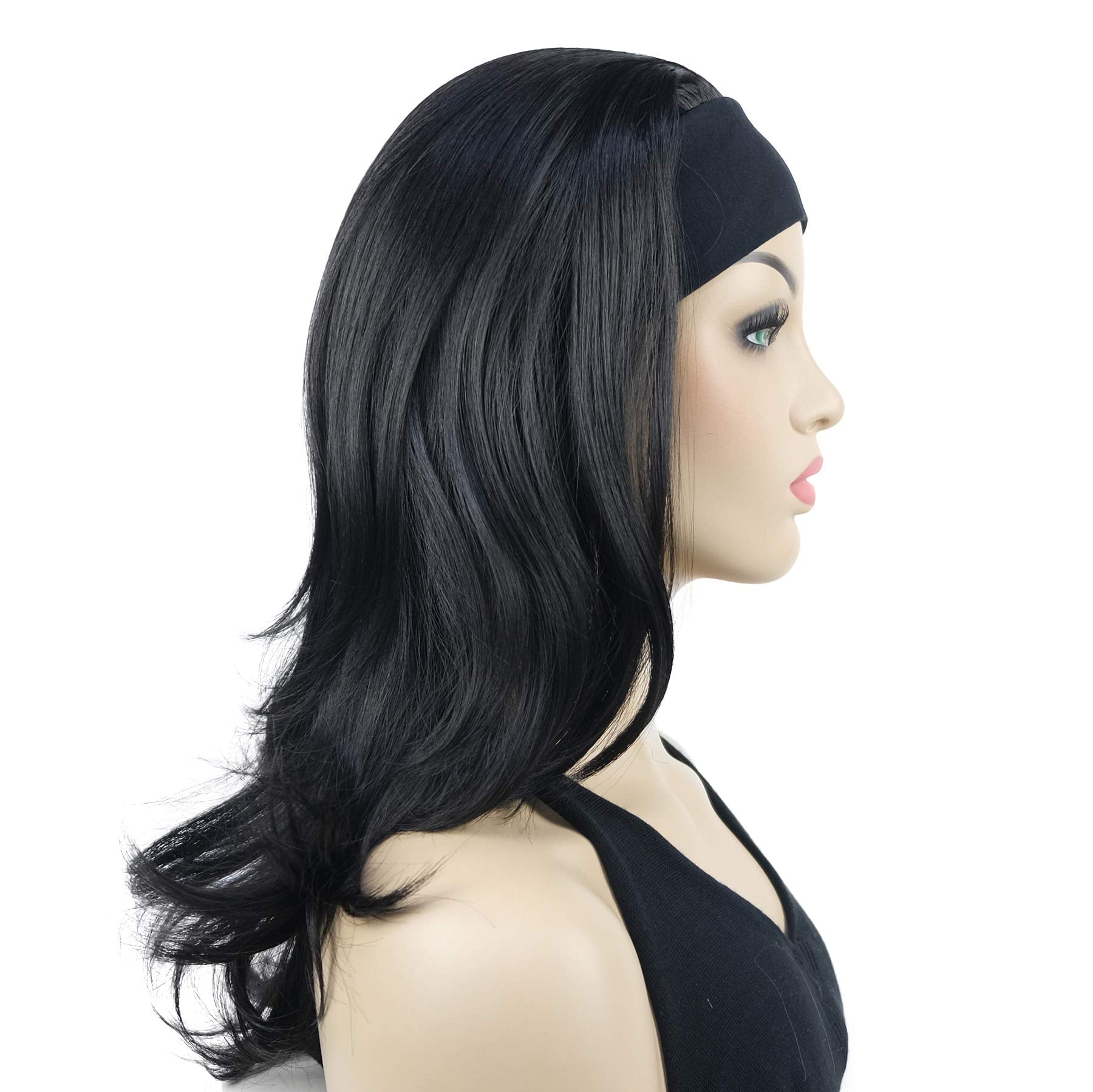 Lydell Long Straight Wave Headband Synthetic Wigs (Natural Black)