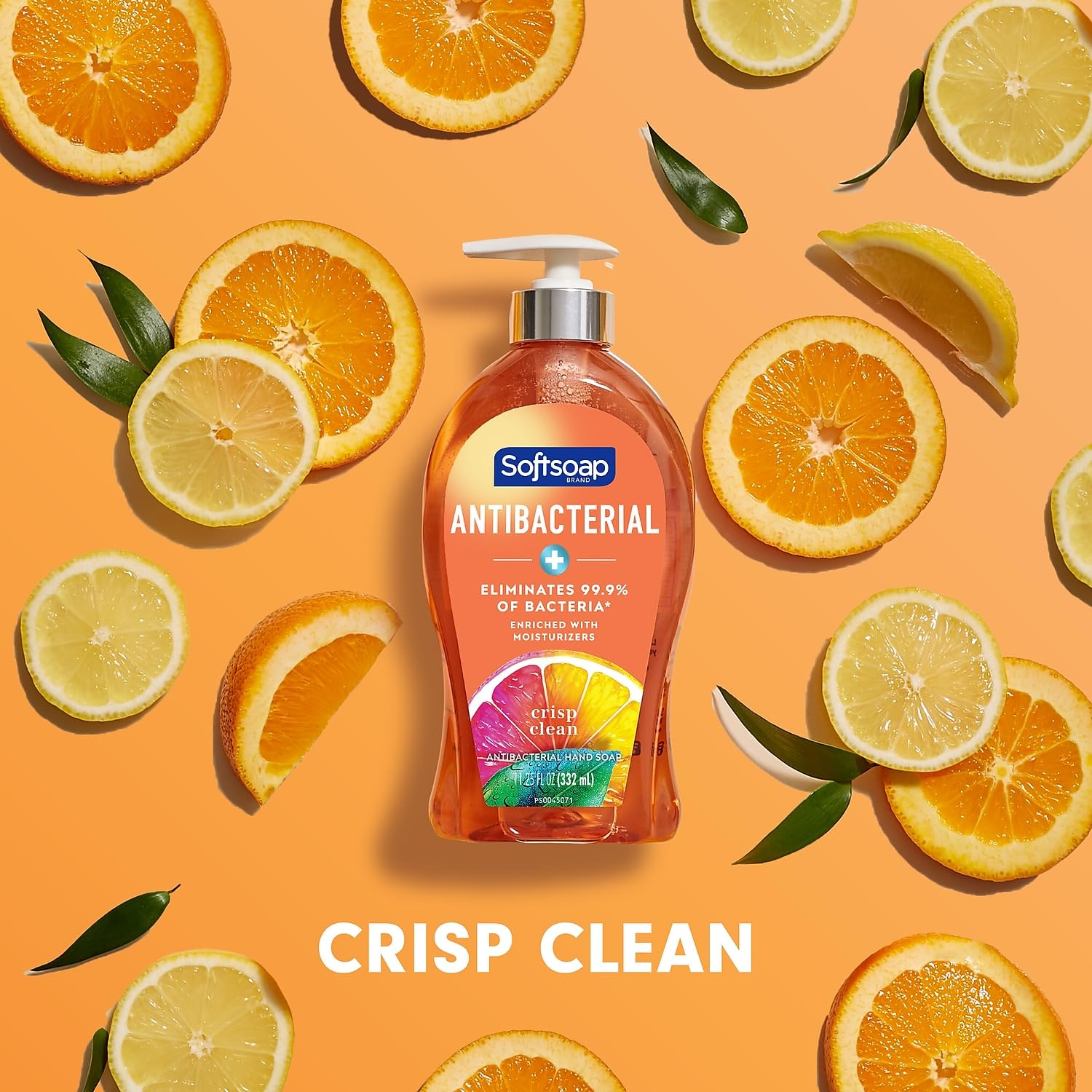 Softsoap Antibacterial Liquid Hand Soap Pump, Crisp Clean - 11.25 Fluid Ounce