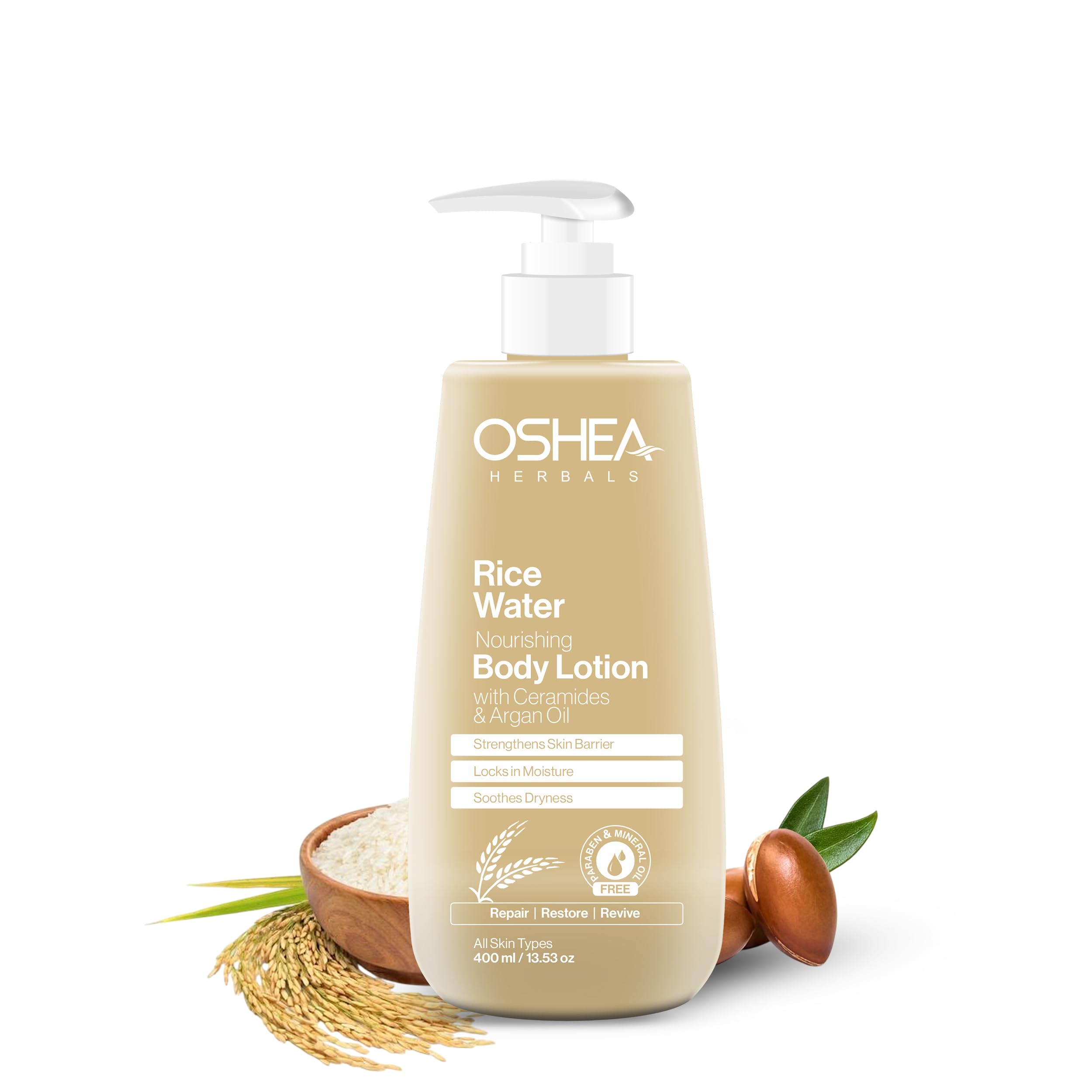 Oshea Herbals Rice Water Nourishing Body Lotion For Women & Men | Daily Moisturization With Improved Skin Texture | Reduce Dull 