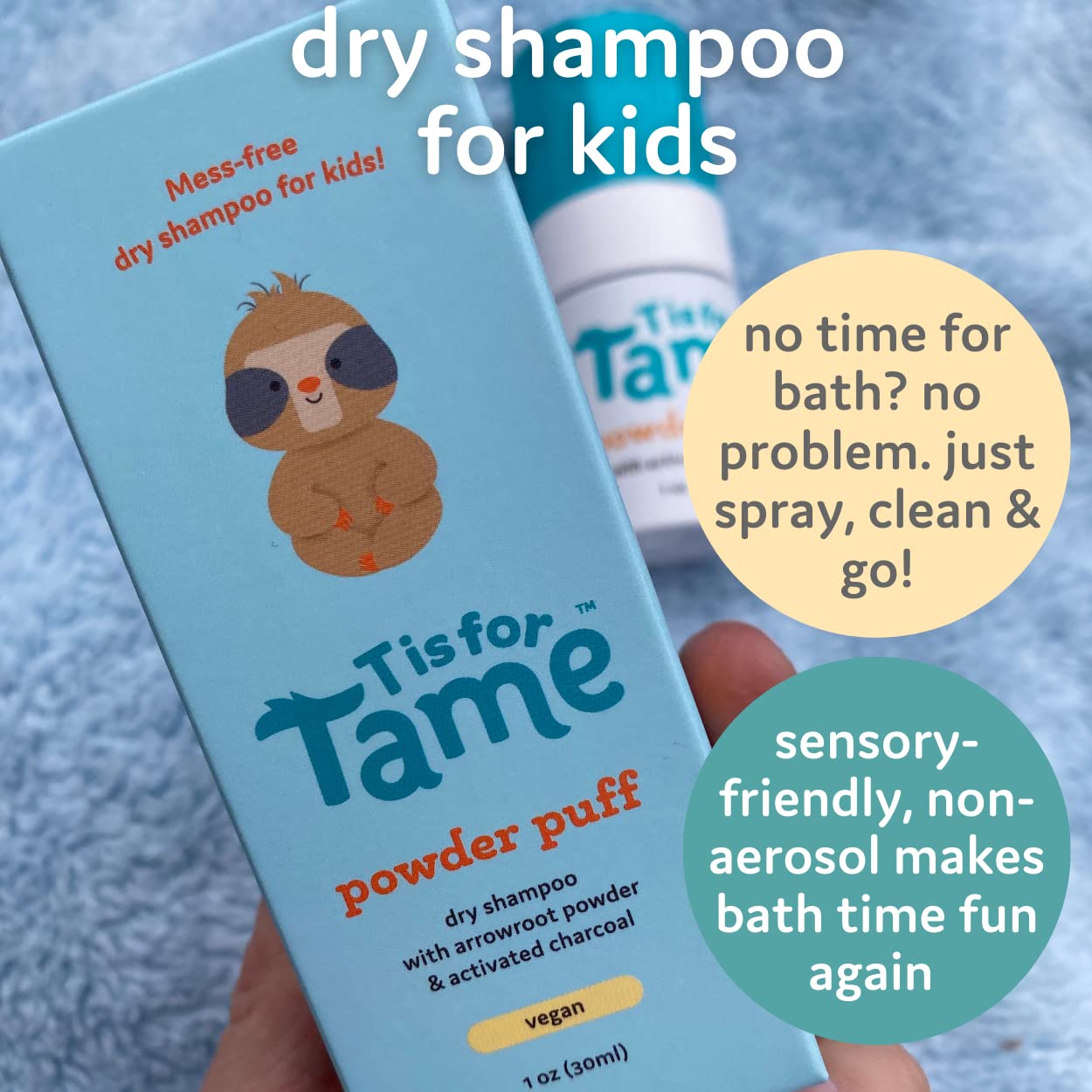 T Is For Tame - The First Dry Shampoo For Babies & Kids, Sensory Friendly, Waterless Scalp And Hair Cleanser, April 2023 Release