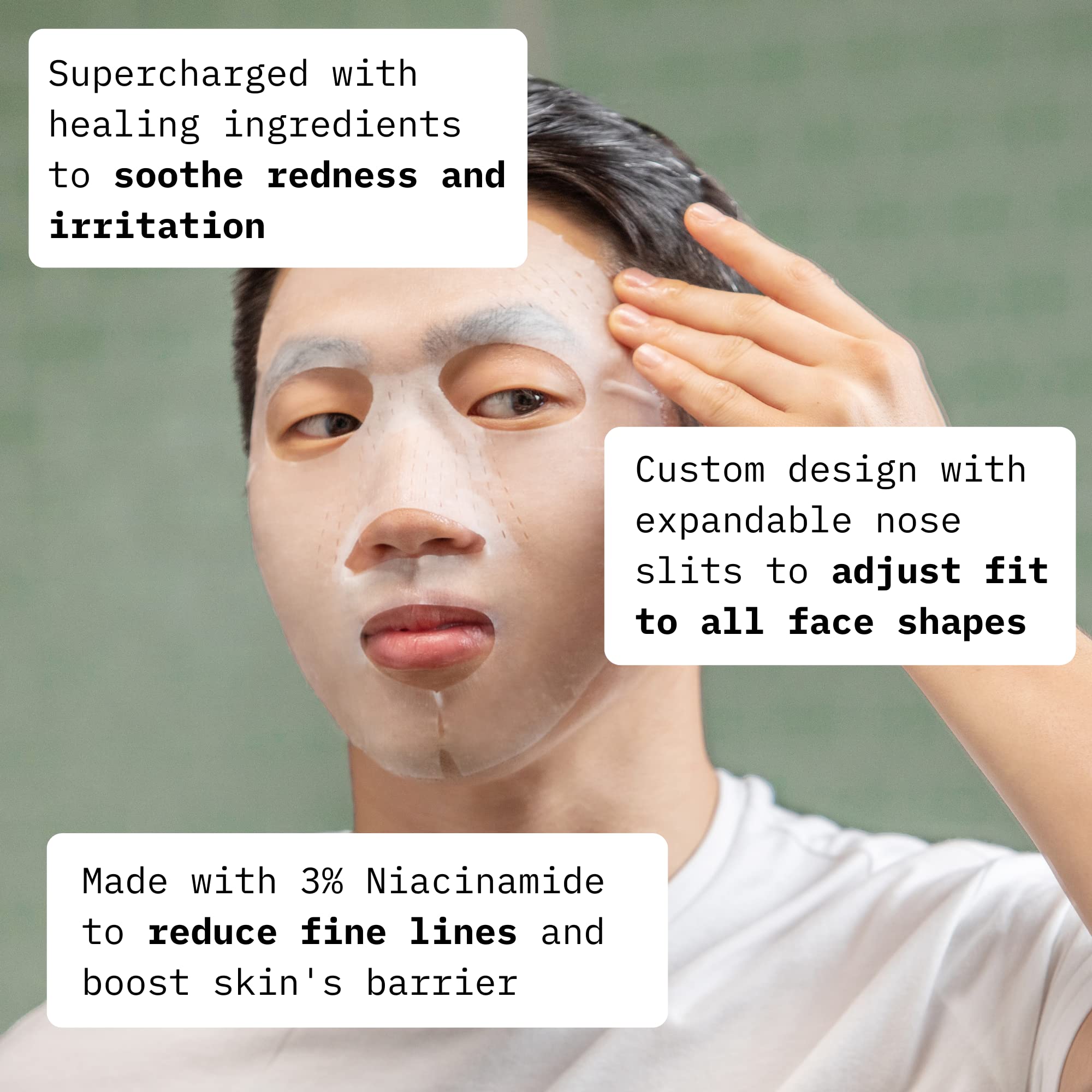 Cardon Cactus Soothing Sheet Mask | Korean Sheet Masks For Sensitive Skin Post-Shave | Korean Skin Care Mask | Vitamin E, Cactus