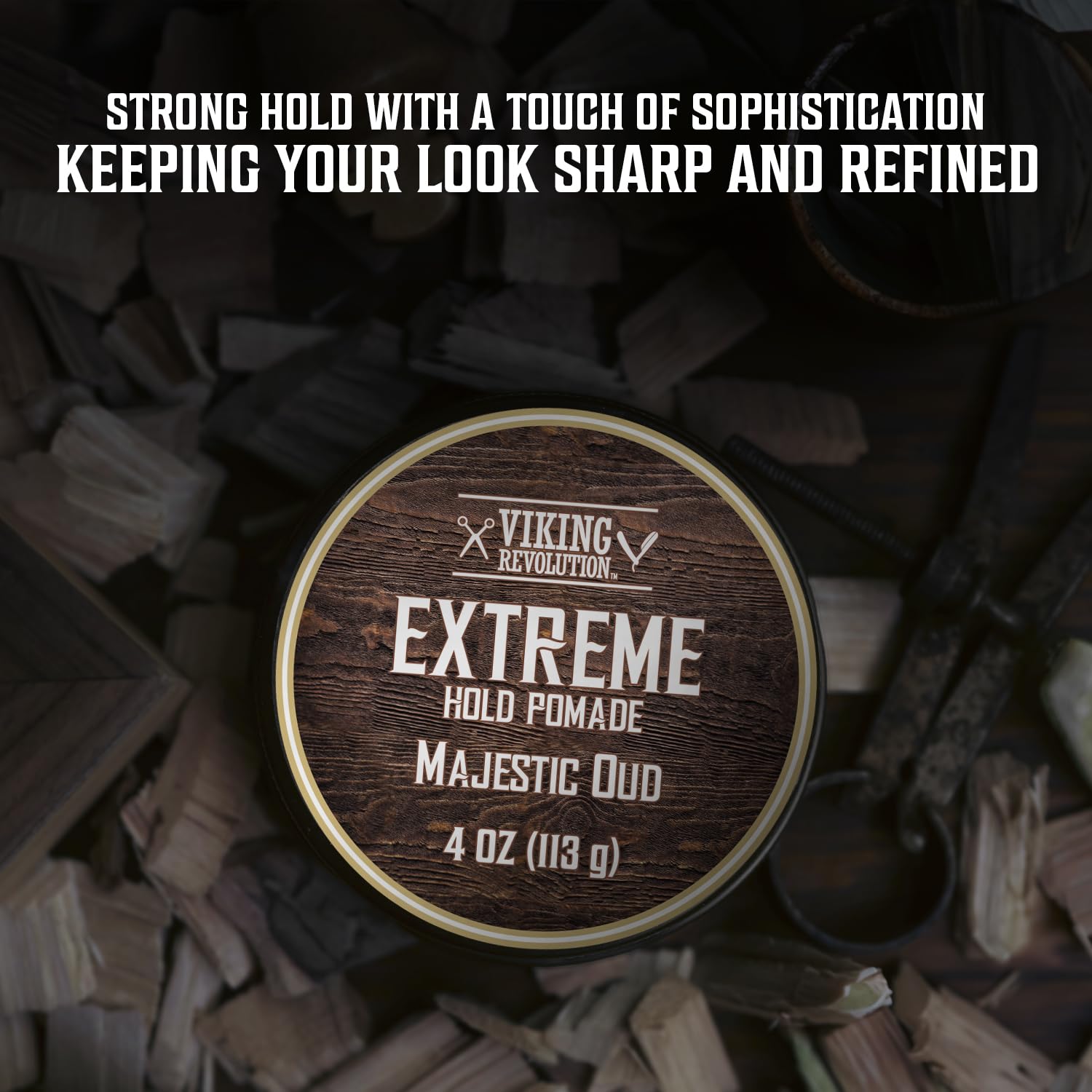 Viking Revolution Majestic Oud Hair Pomade For Men - Extreme Hold Hair Gel For Men Water Based - Mens Pomade Extra Firm Mens Hai