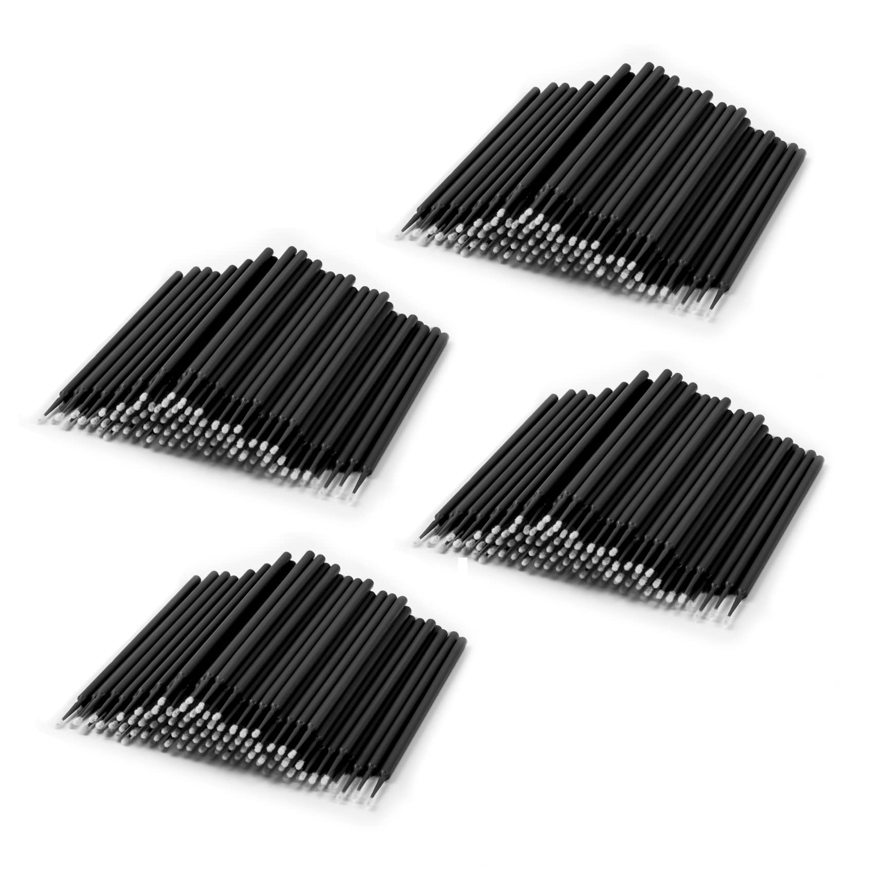 Annhua 400 Pcs Micro Applicator Brush Disposable Micro Applicators for Eyelash Extension, Black Micro fiber Wands Dental Brushes