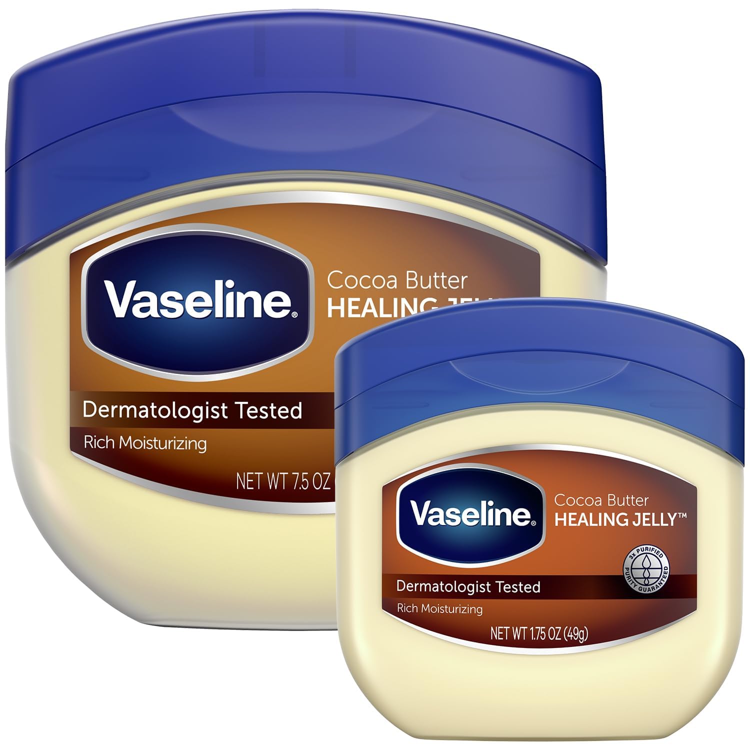 Vaseline Cocoa Butter Healing Jelly, 2-Size Variety Bundle - #1 Dermatologist-Recommended Skin Protectant, Healing Ointment for