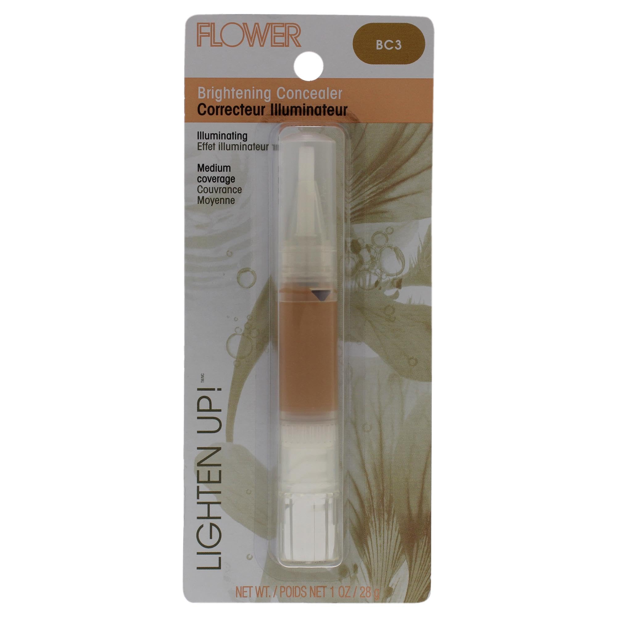 FLOWER BEAUTY, Lighten Up Brightening Concealer, BC3, 1 Ounce