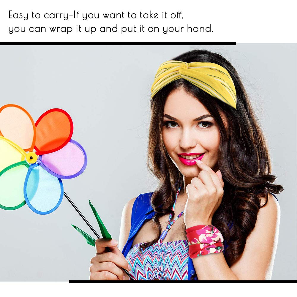 AHONEY 20 Pack Headbands, No Slip Fashion Head Bands / Wrap diademas para mujer de moda Boho Knotted Cross Elastic Twisted Flora