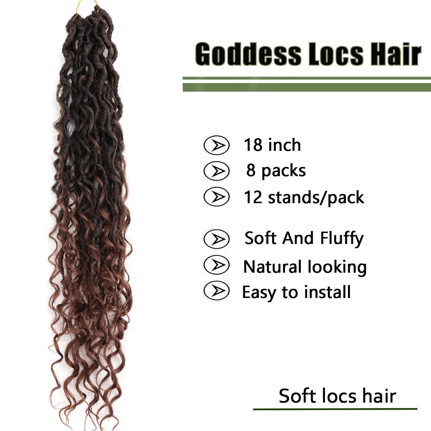 Lmzim 18 Inch New Goddess Faux Locs Crochet Hair For Black Women,Goddess Locs Crochet Hair Pre Looped River Locs Crochet Hair Wi