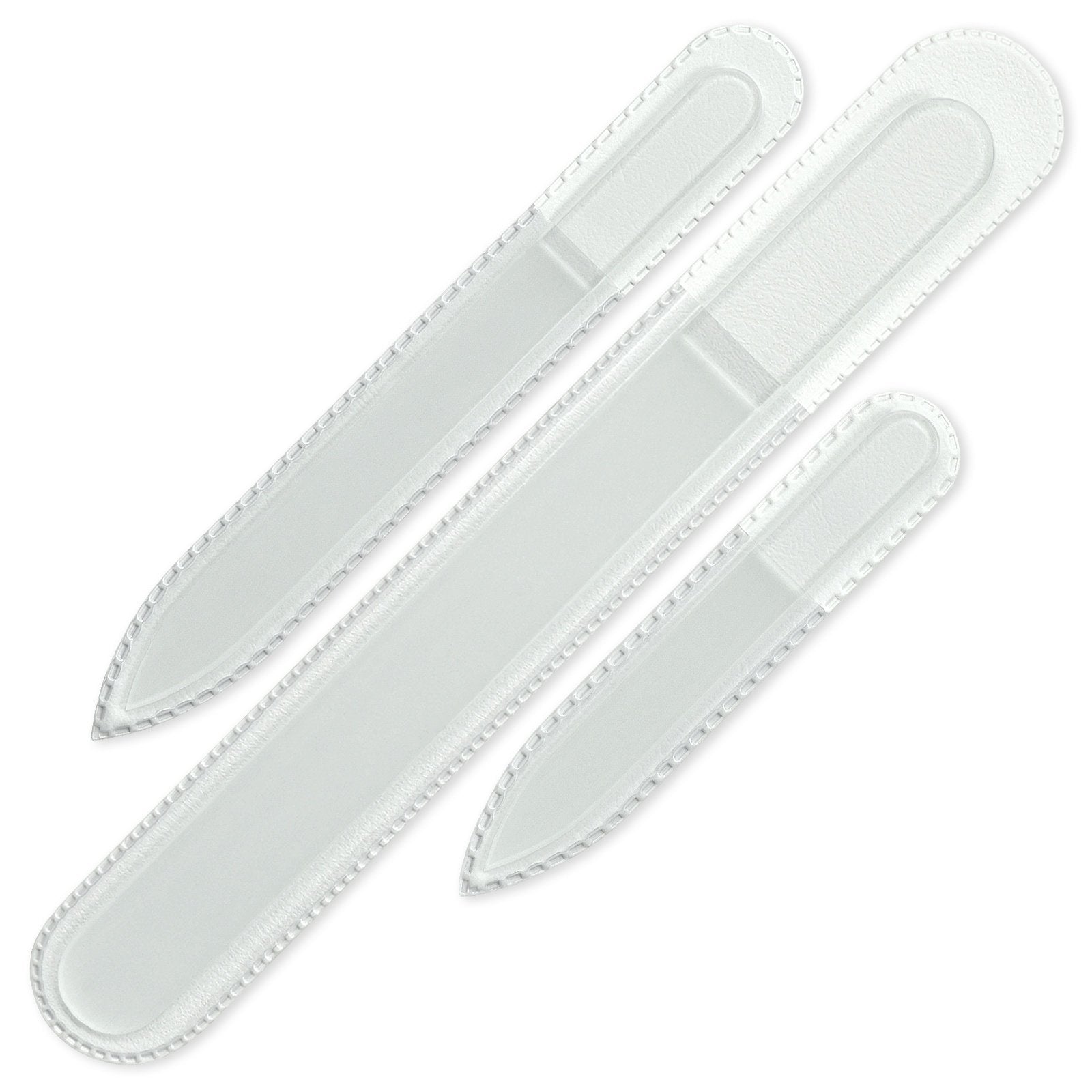 Mont Bleu Professional Set of 3 Czech Glass Nail Files - Genuine Czech Tempered Glass - Handmade Gift Set - Washable Double Side