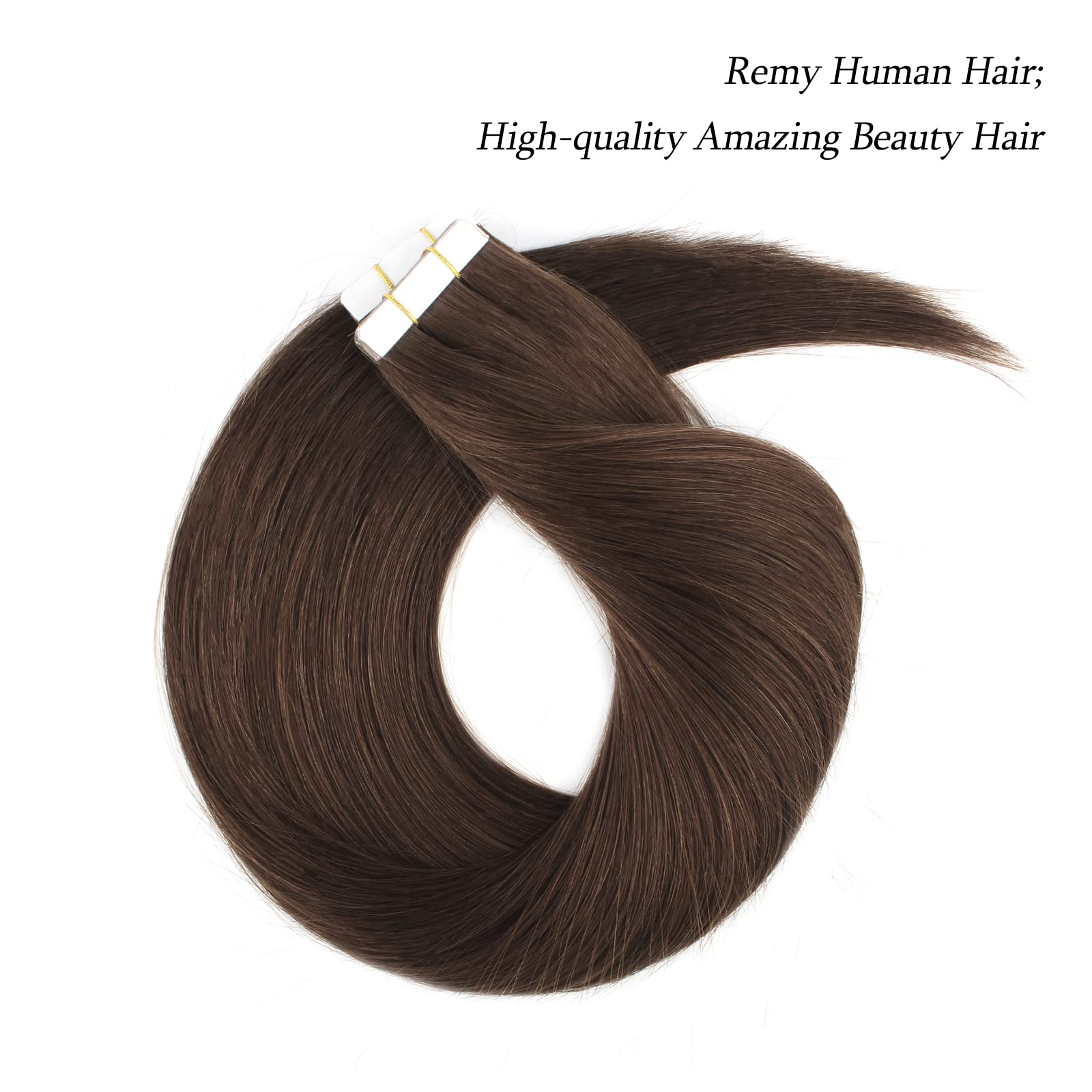 Abh Amazingbeauty Tape In Hair Extensions Human Hair Semi-Permanent Tape Attached Real Remy Human Hair Extensions Tape In 50G 20