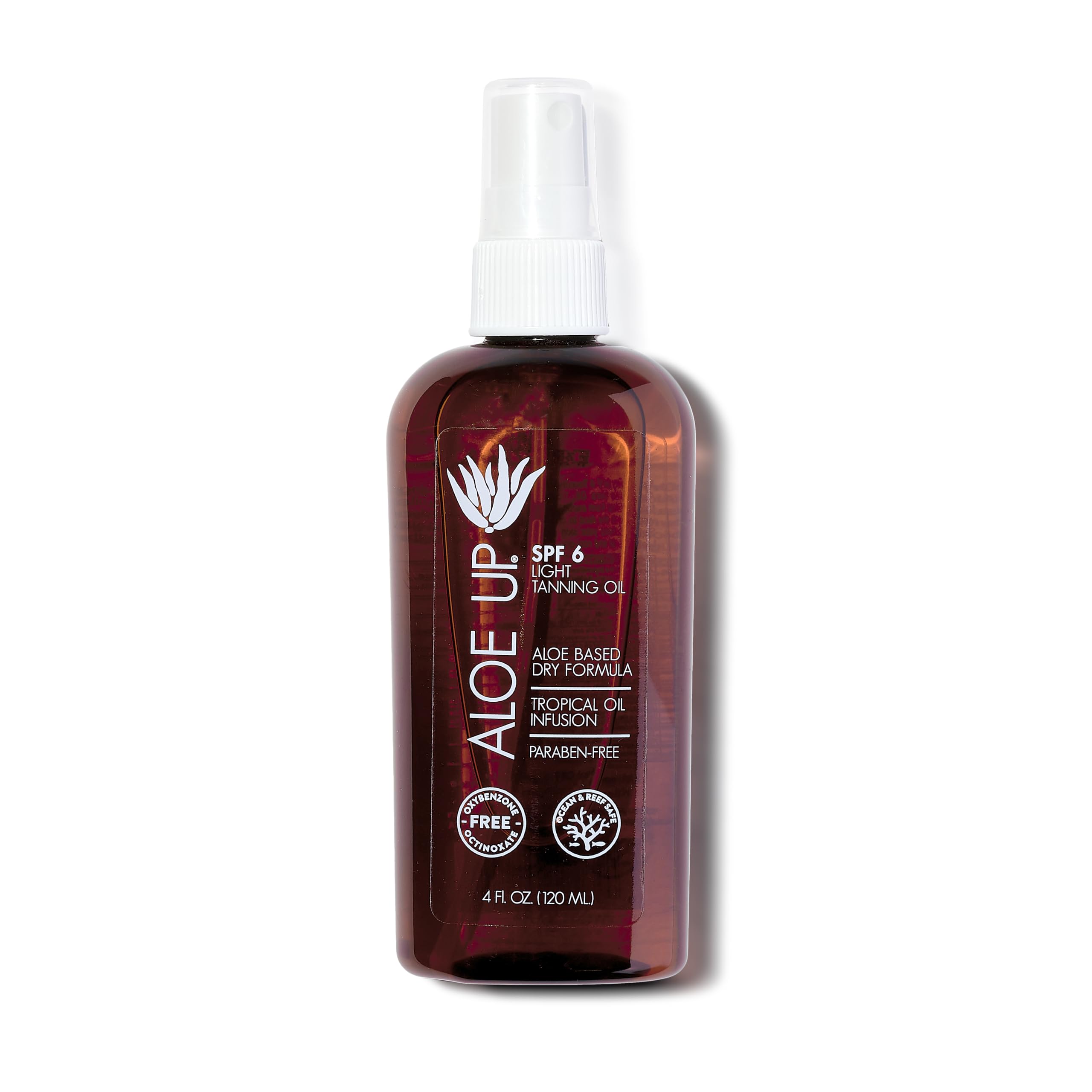 Aloe Up Light Tanning Oil With Spf 6 Sunscreen - Body And Face Tanning Oil For Outdoor Sun - With Pure Aloe Vera Oil And Natural