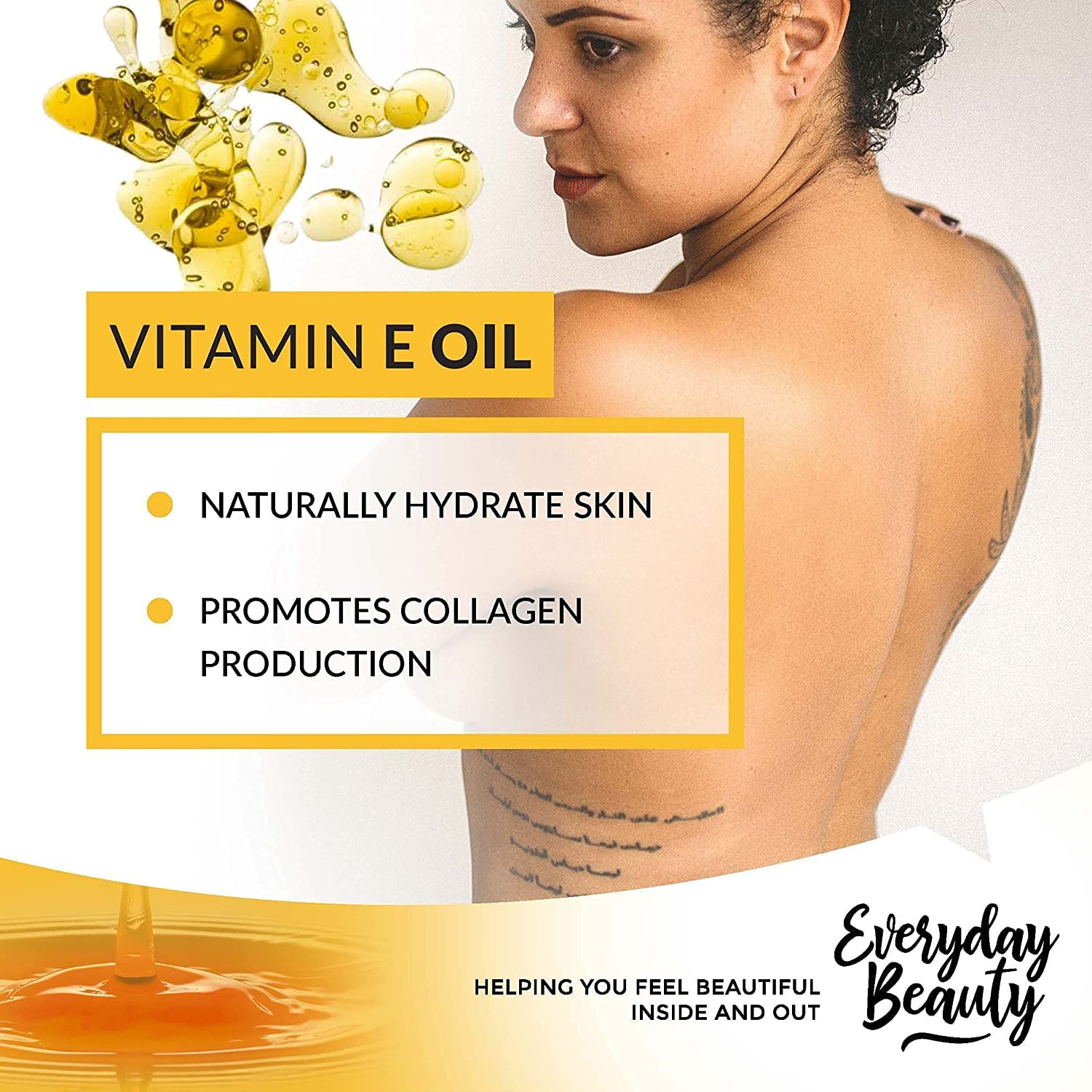 Organic Vitamin E Oil - 64 Oz Bulk Usda Certified 100% All Natural & Plant Based - Light And Unscented Great For Scars After Sur