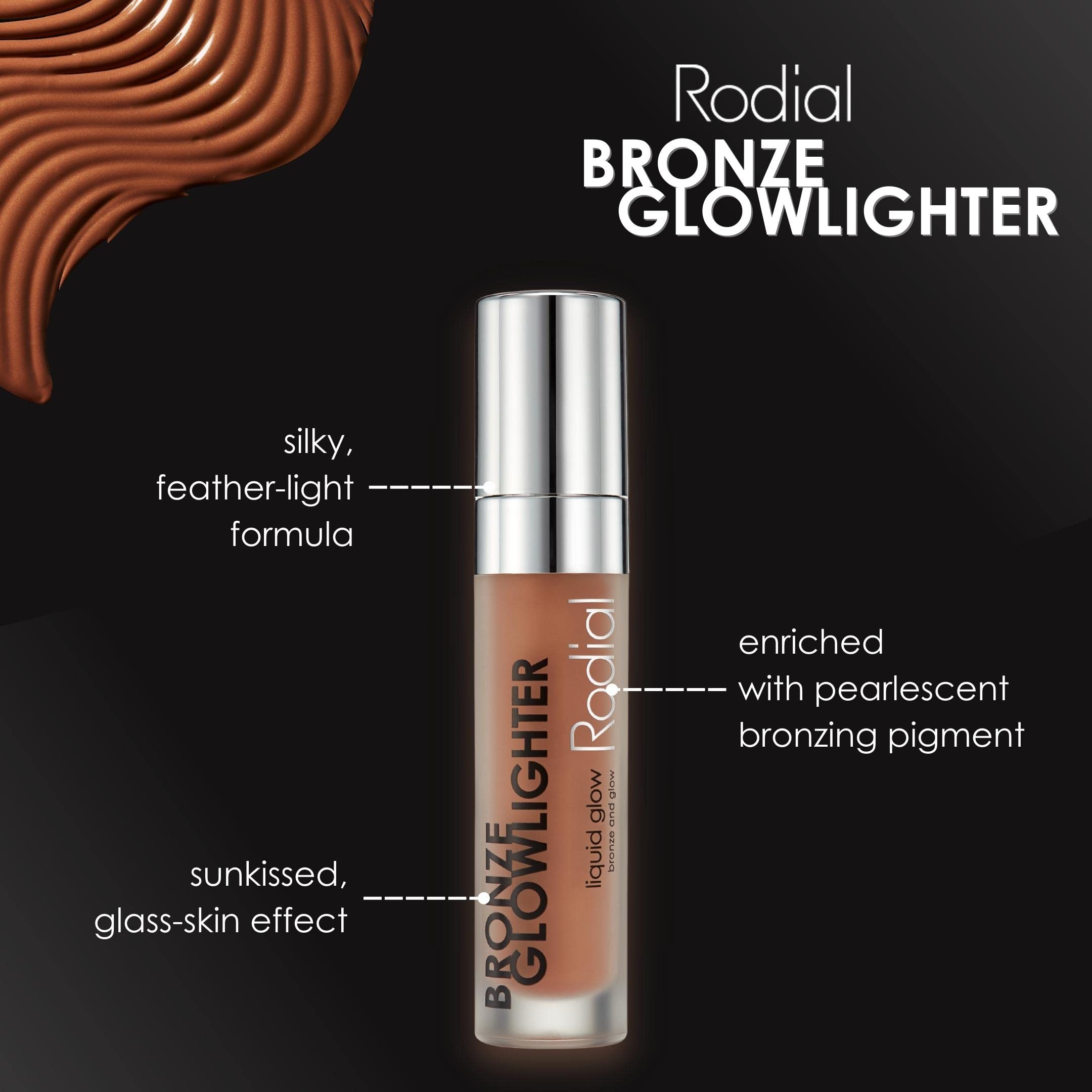 Rodial Bronze Glowlighter 0.2 Fl Oz, Cream Bronzer For Instant Skin Luminosity, Vit E Vit B Hydrating Liquid Bronzer For Contour