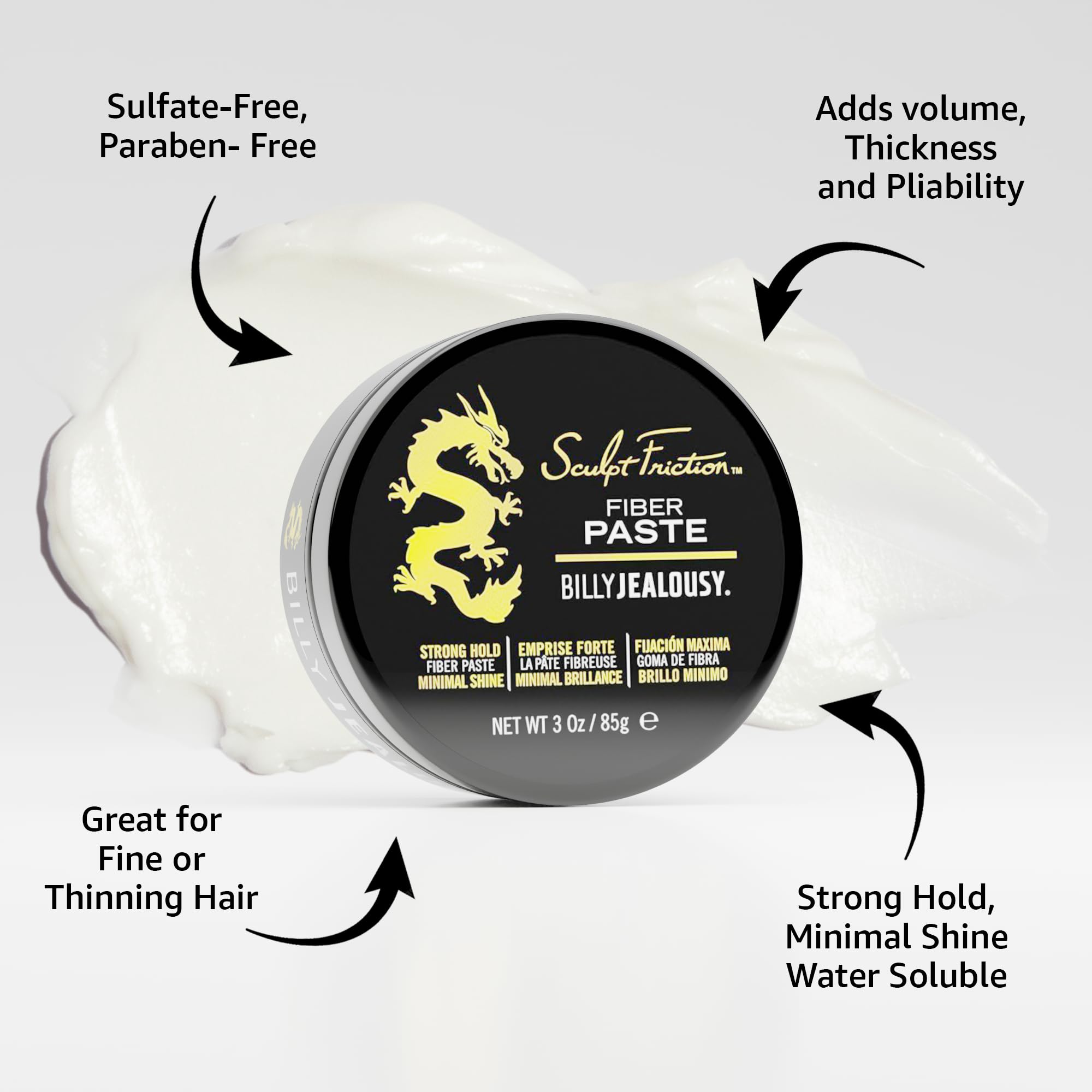 Billy Jealousy Sculpt Friction Fiber Paste For Men, 3 Ounce