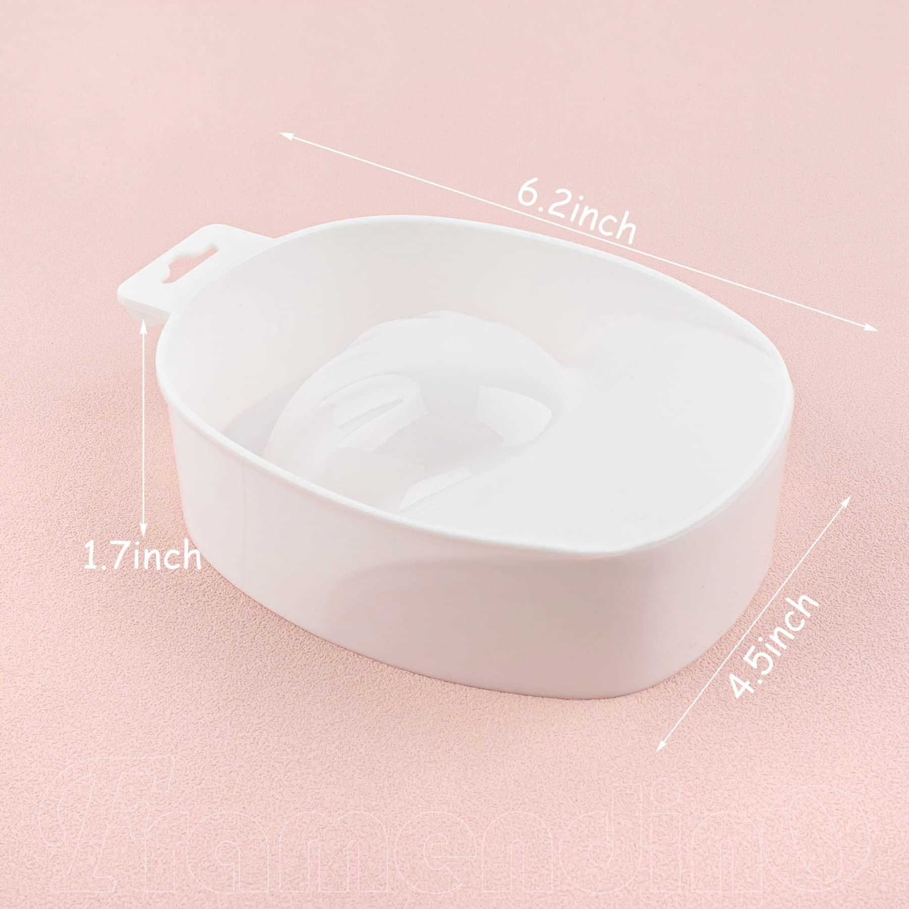 Framendino, 2 Pack White Nail Soak Tray Manicure Bowl Soaker Bowls