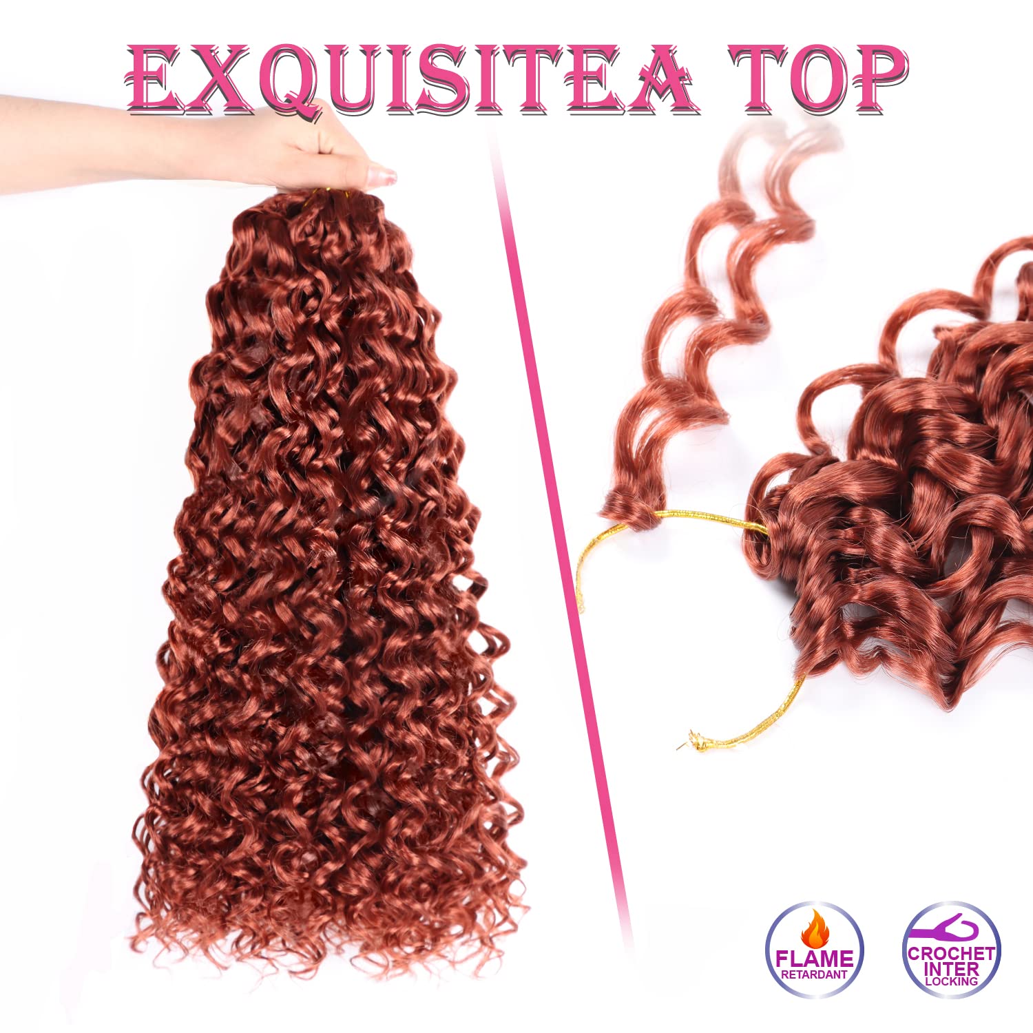 Gogo Curl Crochet Hair 7 Packs Curly Crochet Deep Wave Crochet Hair 14 Inch Curly Hair Crochet For Women Beach Curl Crochet Hair