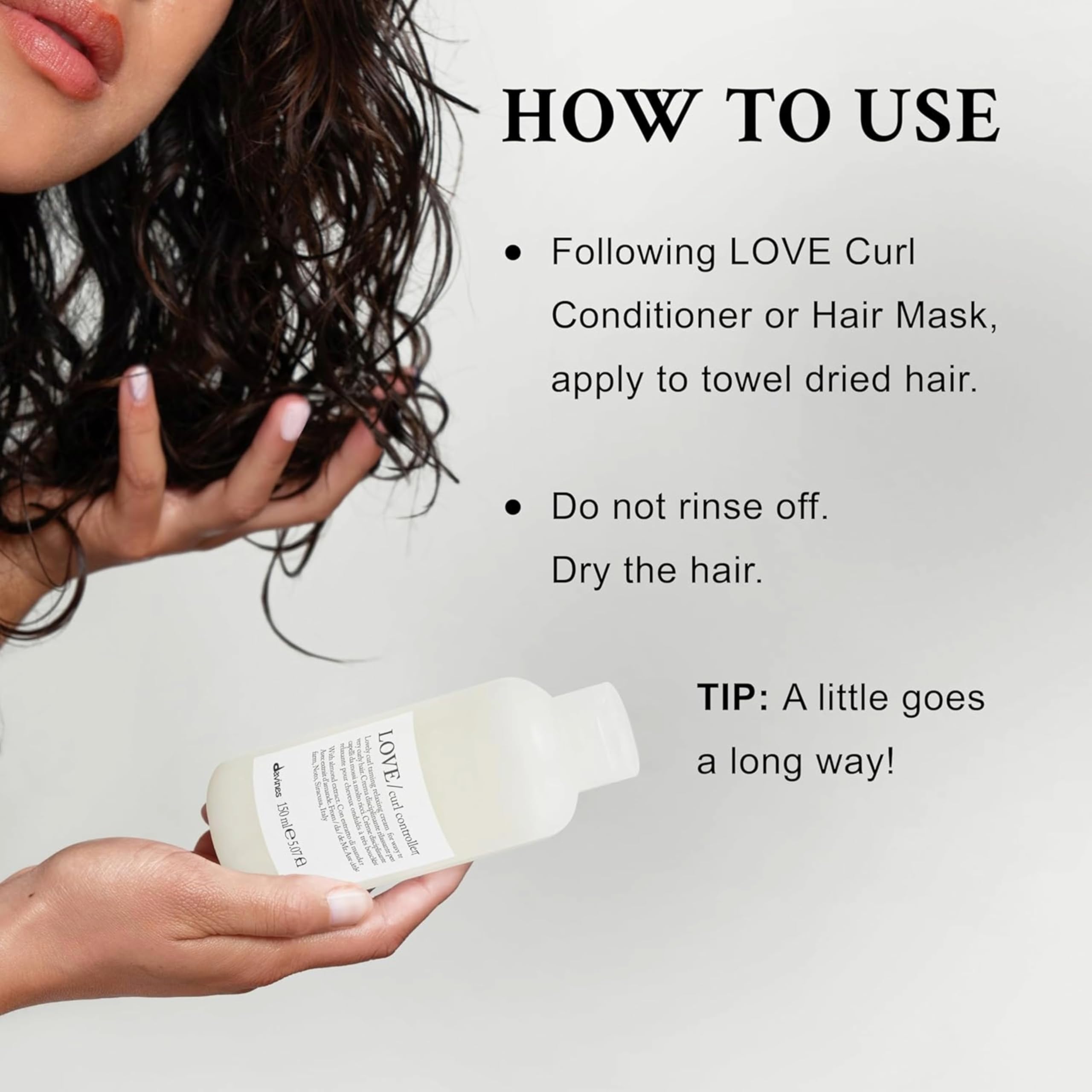Davines LOVE curl controller, Taming And Relaxing cream For Very curly And Wavy Hair, Anti-Frizz curl Defining Formula, 507 Fl O