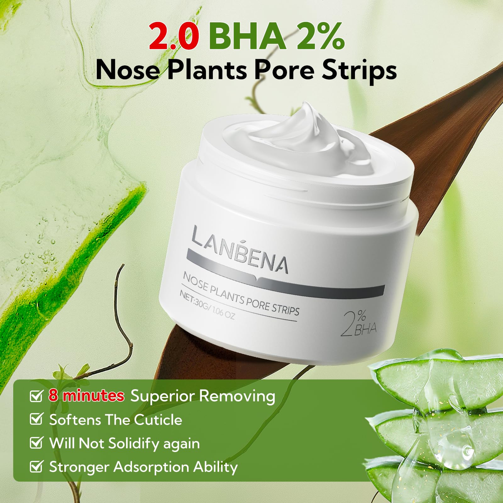 LANBENA Blackhead Remover Nose Pore Strips for Face, 2.0 Upgraded Deep Cleansing Peel off Mask Nose Strips Skincare for All Skin