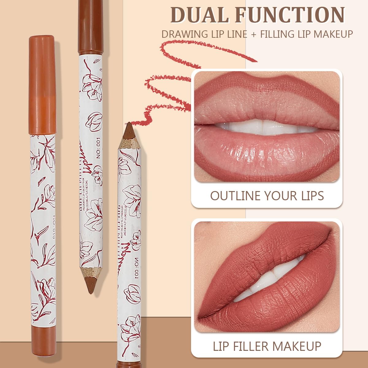 Upiqng 12 Colors Matte Lip Liner Lipliner Pencil Velvet Lip Liner Slim Lip Pencil Smooth Lipsticks Waterproof Long Lasting Lip L