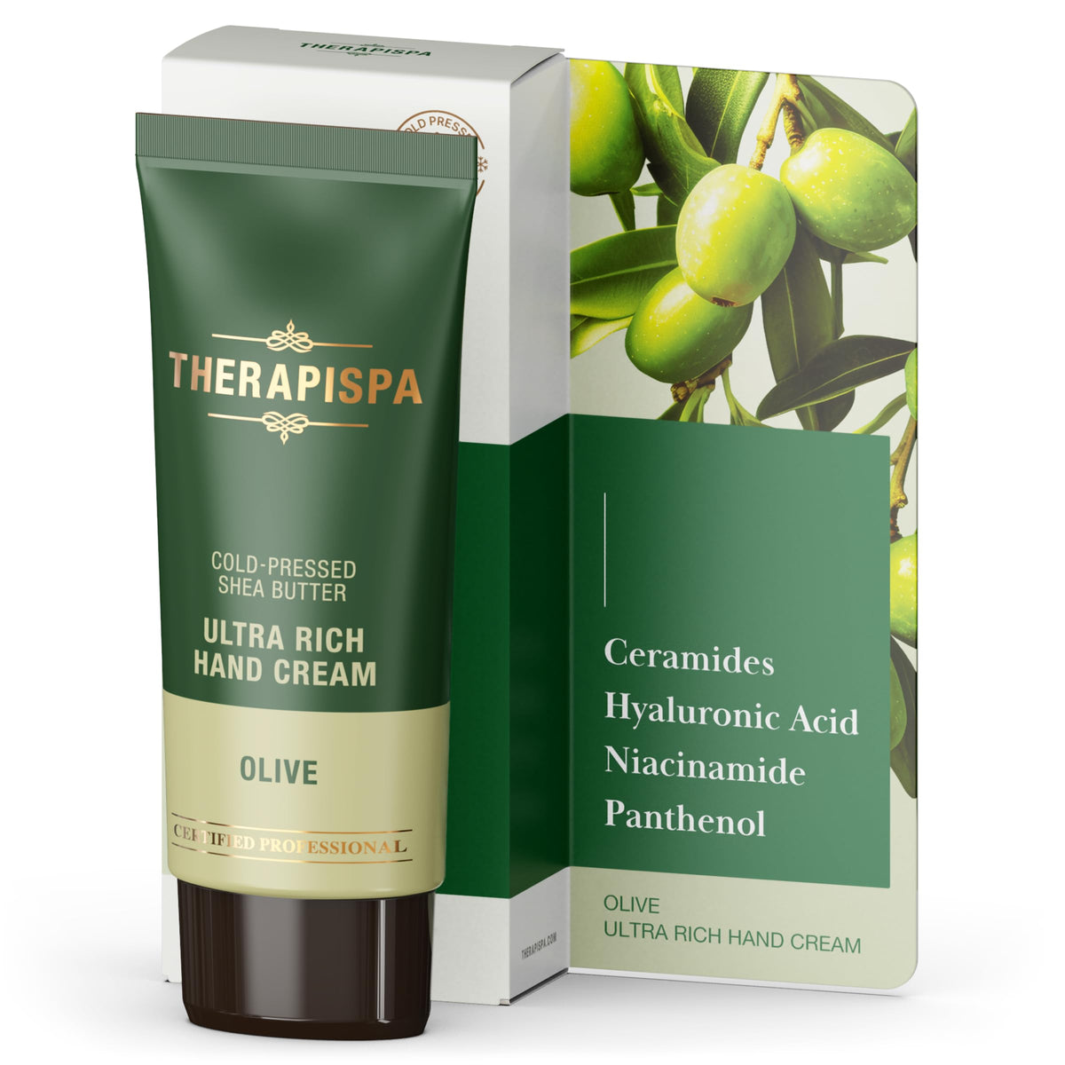 THERAPISPA Ultra Rich Hand Cream - Luxurious Hydration and Healing with Ceramides, Hyaluronic Acid, Niacinamide (B3), Panthenol 