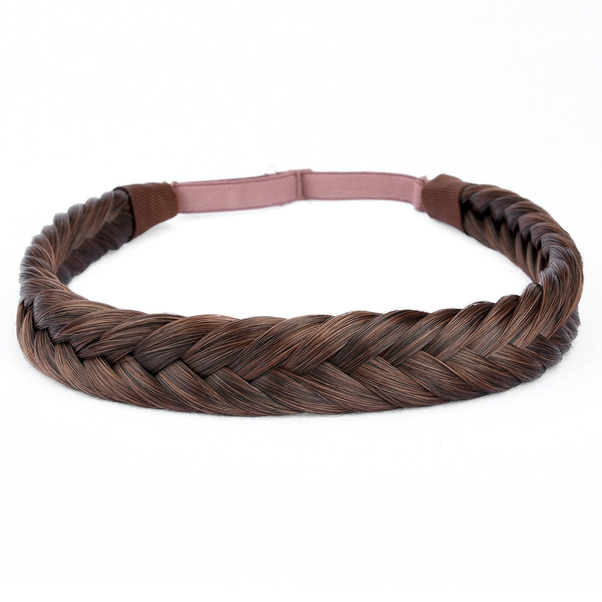 DIGUAN 4 strands Fishtail Synthetic Hair Braided Headband Classic Chunky Wide Plaited Braids Elastic Stretch Hairpiece Women Gir