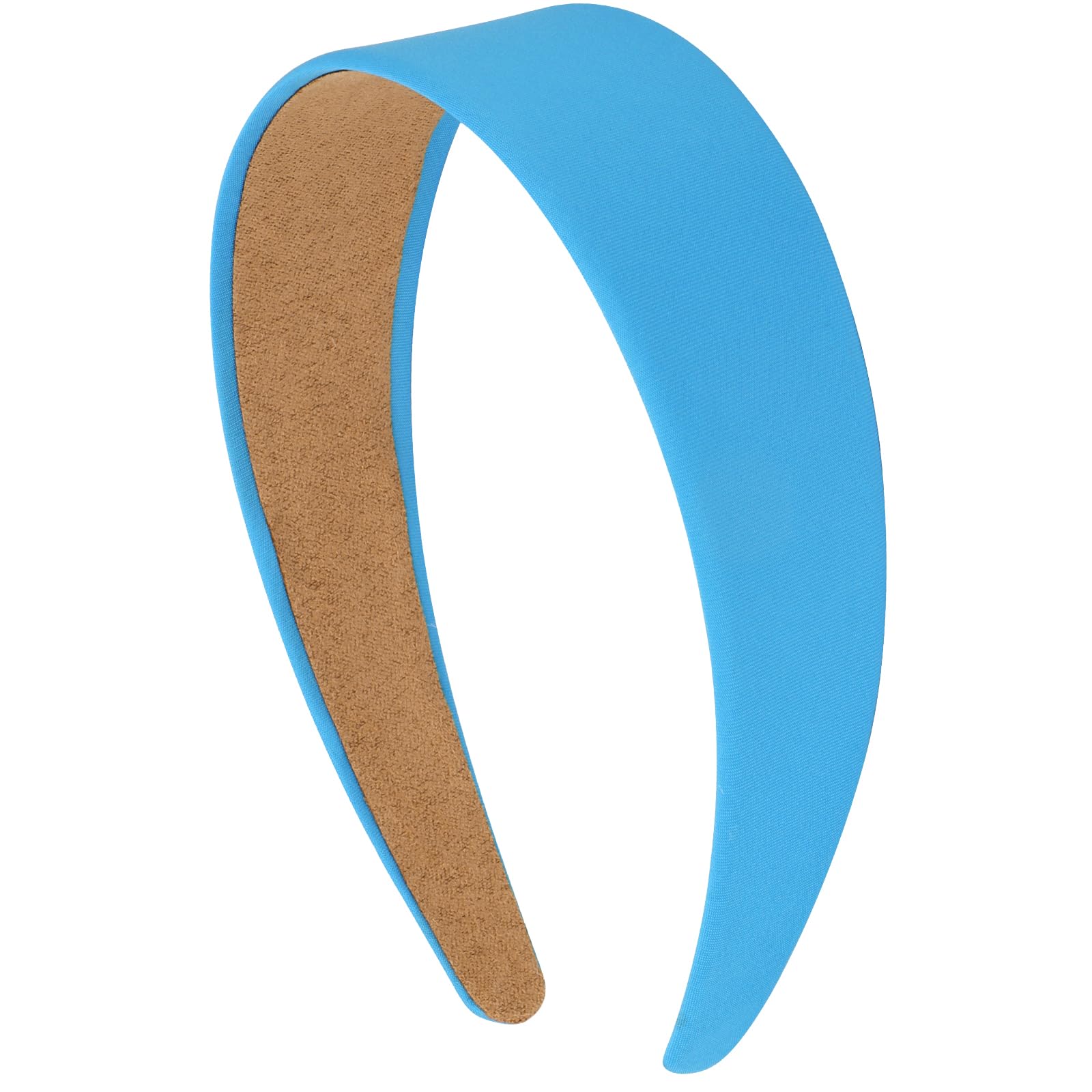 VELSCRUN Sea Blue Headbands for Women Girls 1.6 Inch Satin Silky Halloween Head Bands for Womens Hair Holiday Thin Headband Soli
