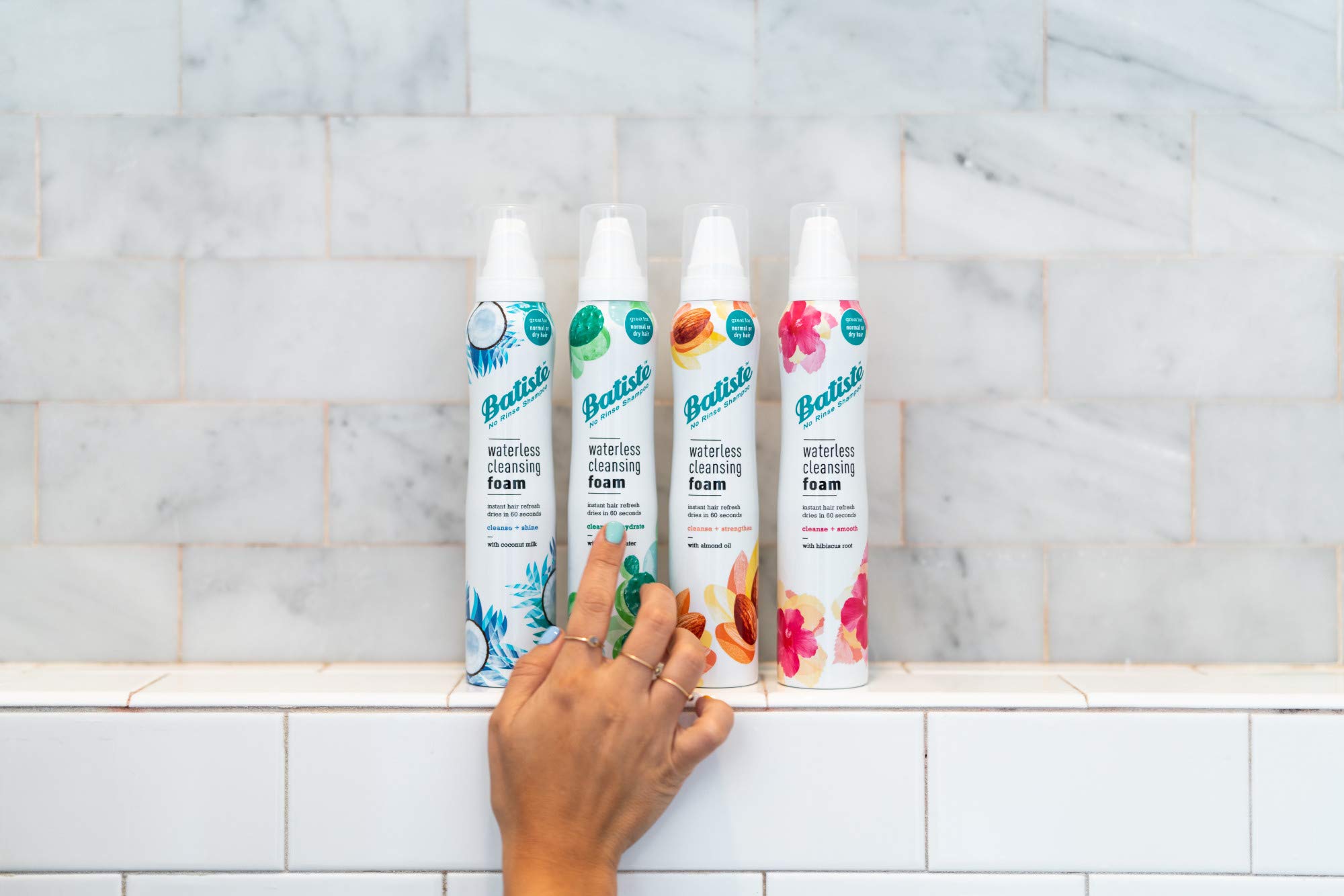 Batiste Waterless Cleansing Foam Cleanse And Strengthen With Almond Oil, 3.60 Oz