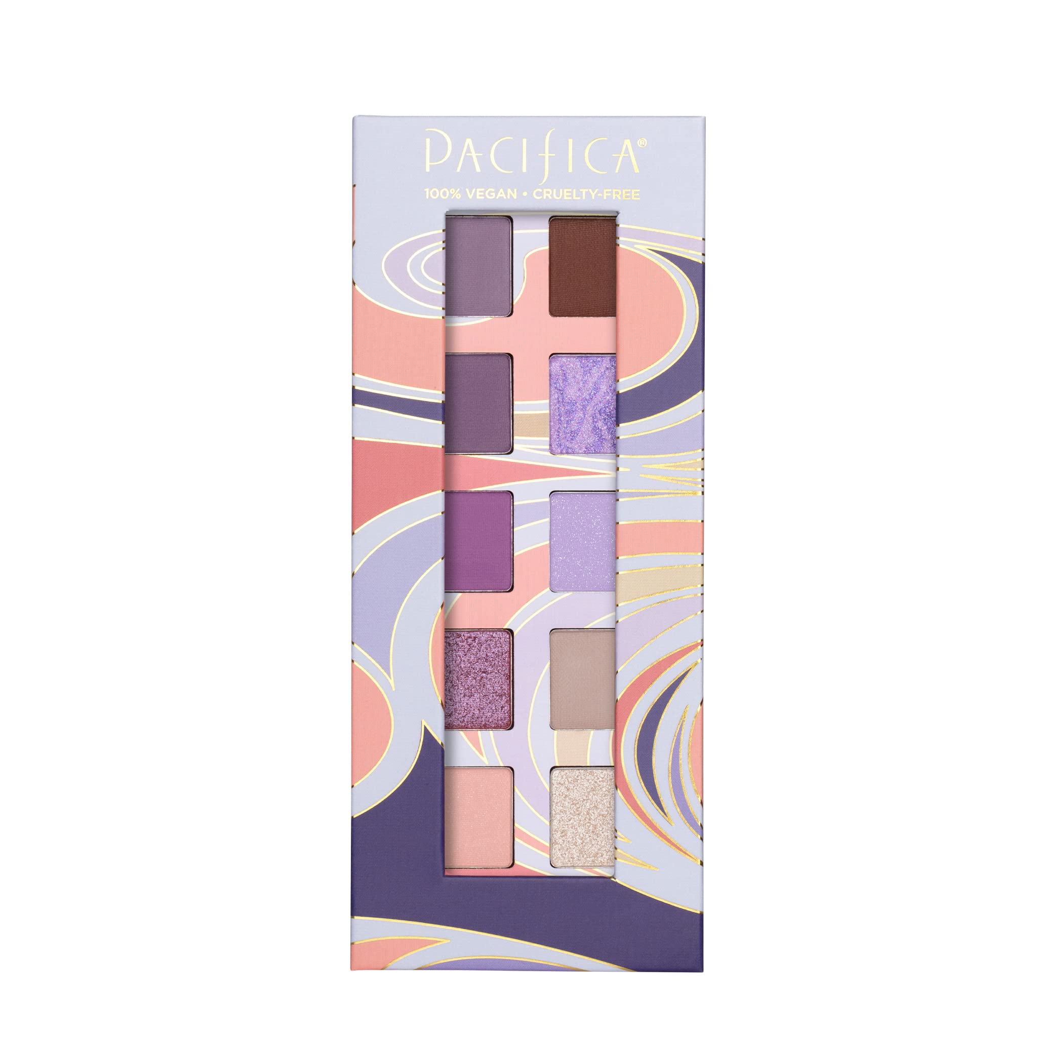 Pacifica Purple Nudes Eyeshadow Palette – 10 Shades, Talc-Free, Vegan, 0.24 oz