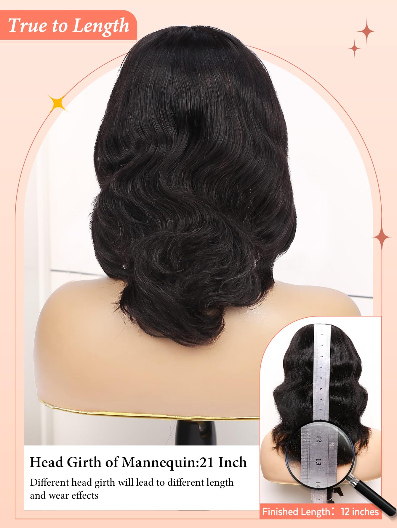 Wignee Natural Wave Wigs With Bangs 100% Brazilian Human Hair Fashion Wave Wigs Natural Black