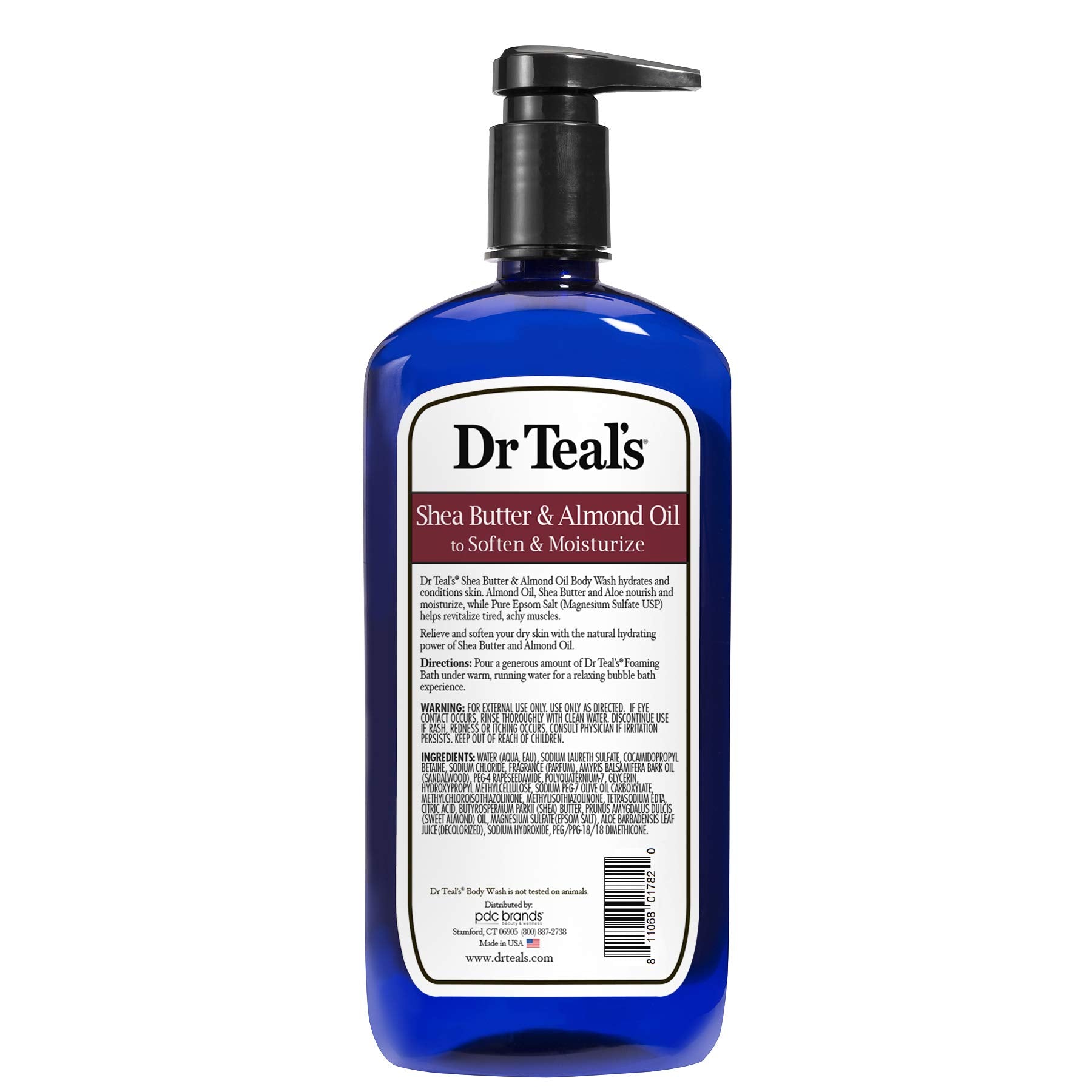 Dr Teal'S Epsom Salt Bath And Shower Body Wash With Pump - Shea Butter And Almond Oil - Pack Of 4, 24 Oz Each - Soften And Moist