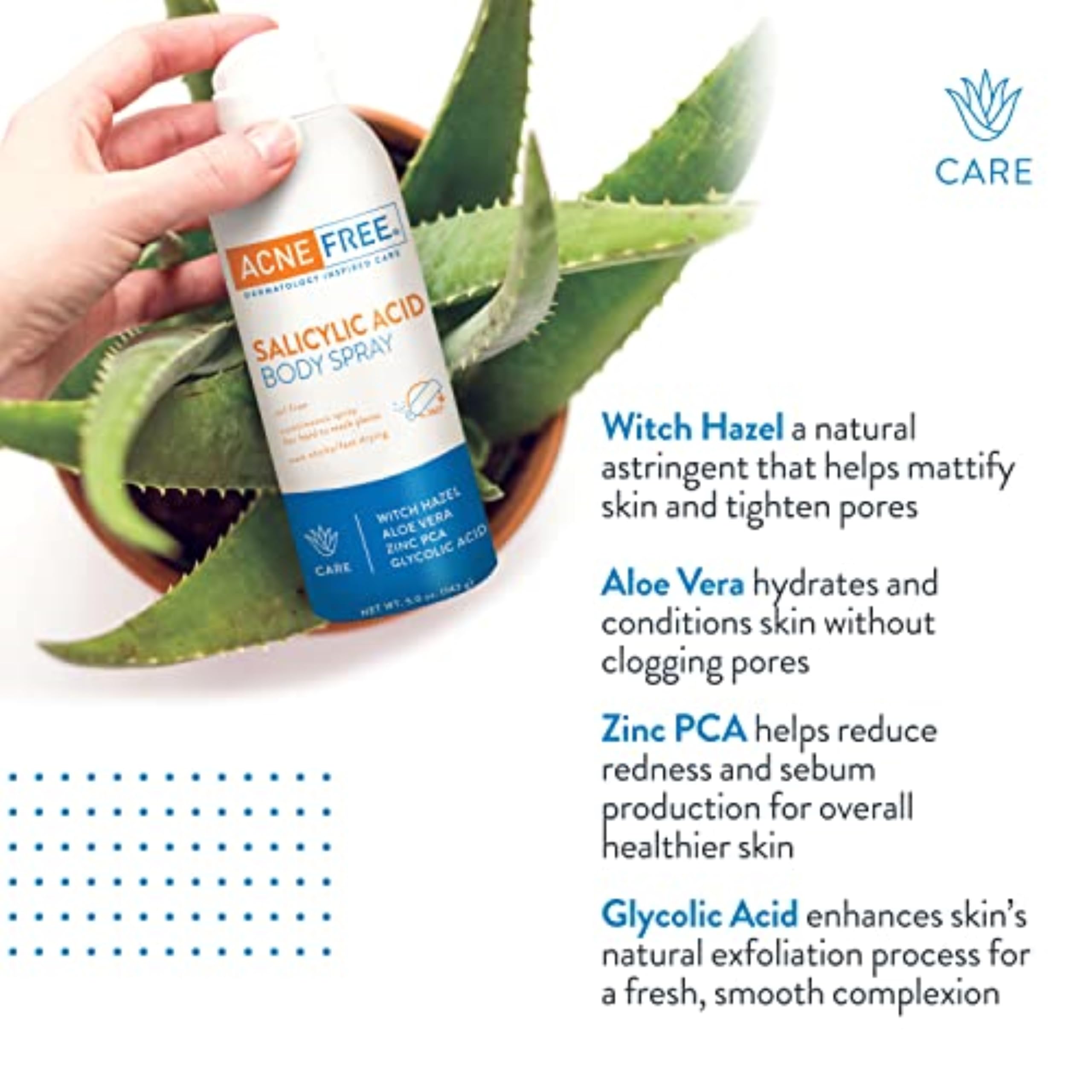 Acnefree Salicylic Acid Body Spray, Pore Clarifying Solution For Chest And Back, 5 Ounce