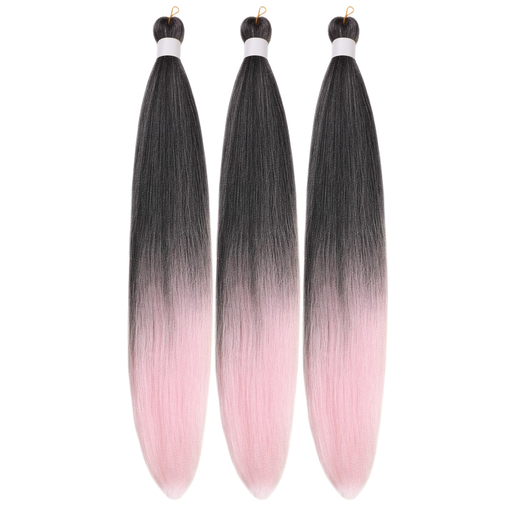 Gozill Pink Kanekalon Braiding Hair Pre Stretched 26 Inch Ombre Hypoallergenic Synthetic Braiding Hair for Knotless Box Braids (
